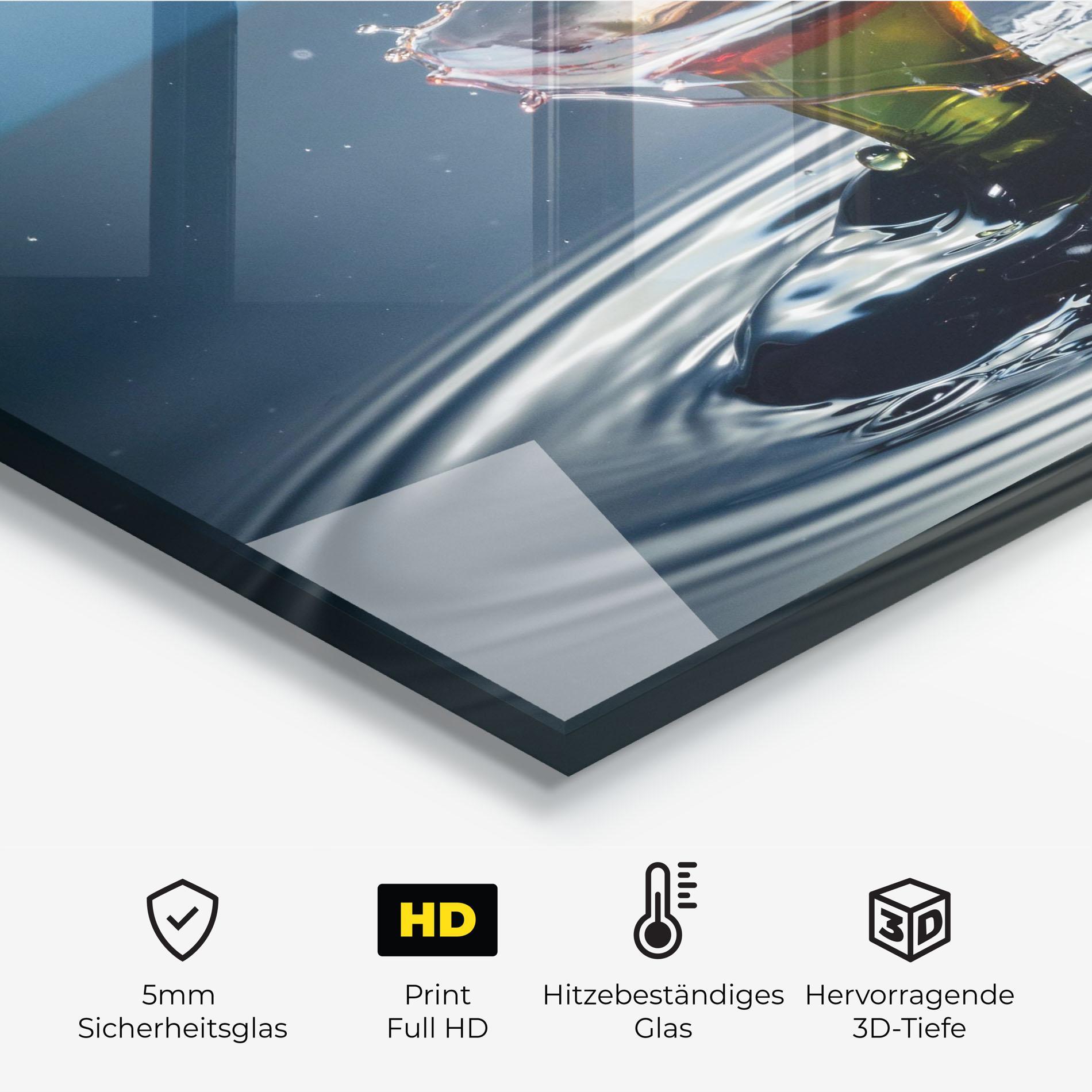 Küchenrückwand Glas Beautiful Water Splash mockup 2