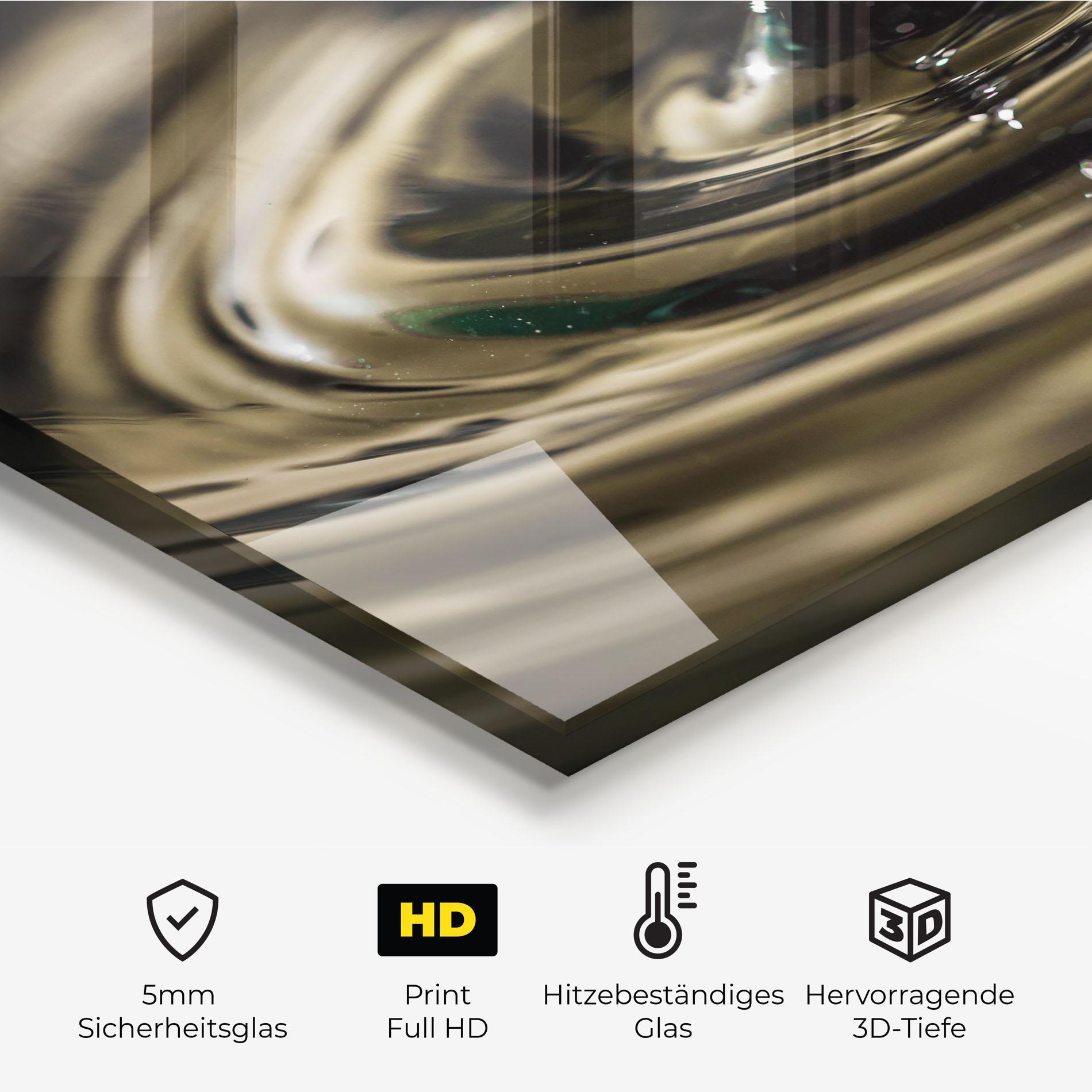 Küchenrückwand Glas Brown Water Drop mockup 2