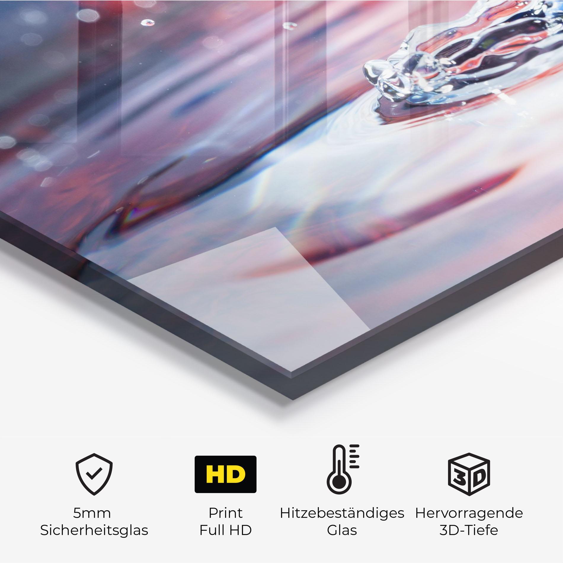 Küchenrückwand Glas Colorful Water Surface mockup 2