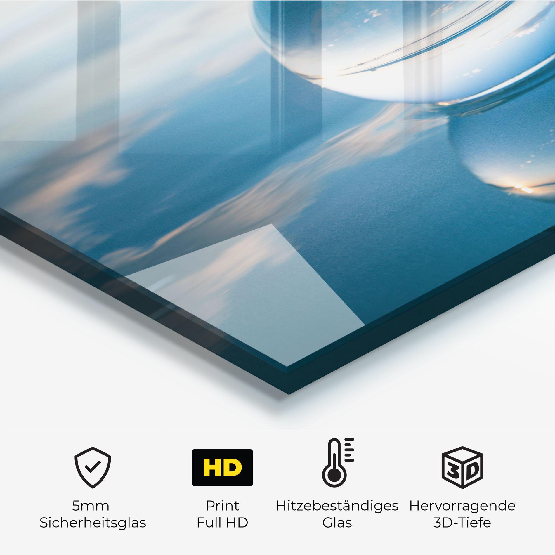 Küchenrückwand Glas Crystal Ball Reflecting mockup 2