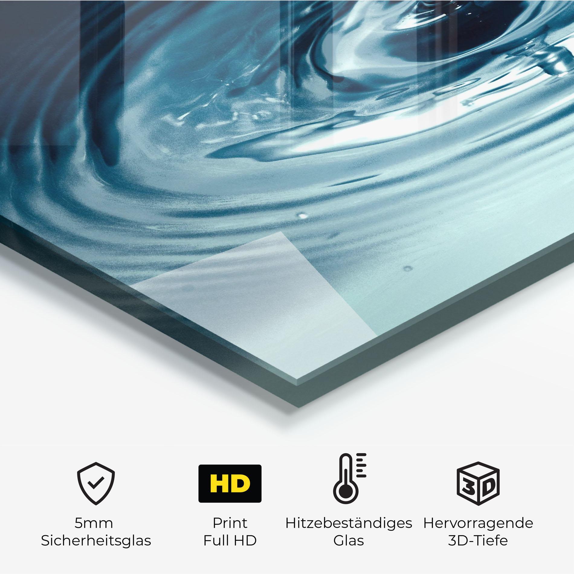 Küchenrückwand Glas Dark Blue Drop mockup 2