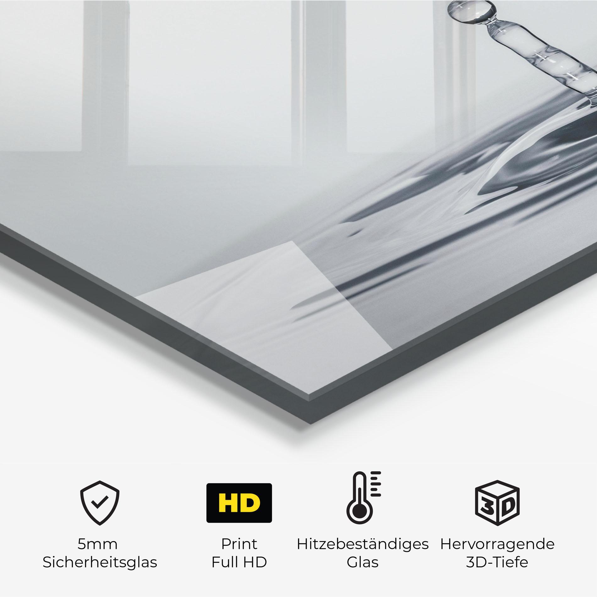 Küchenrückwand Glas Grey Water Drop mockup 2