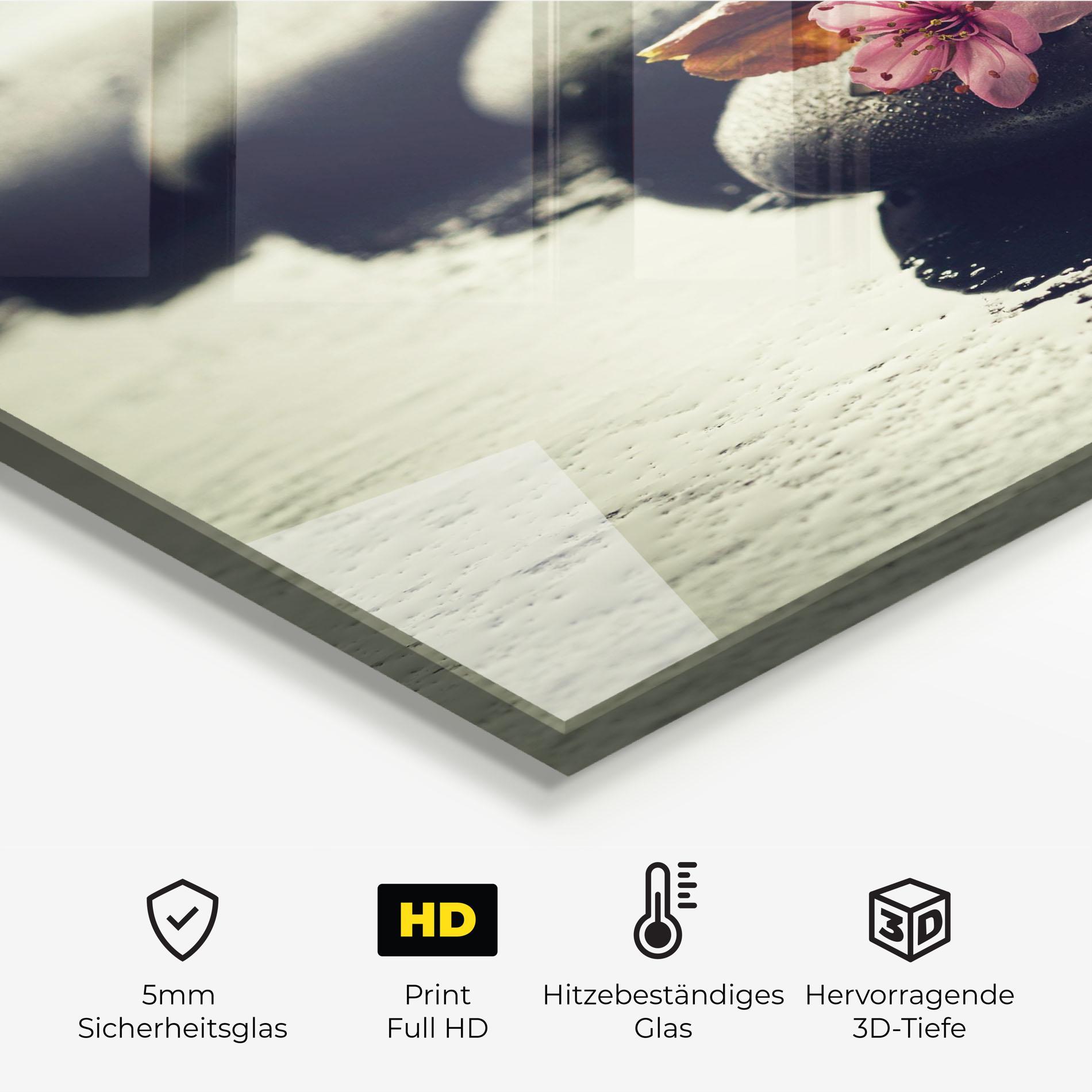 Küchenrückwand Glas Hot Spa Flowers mockup 2