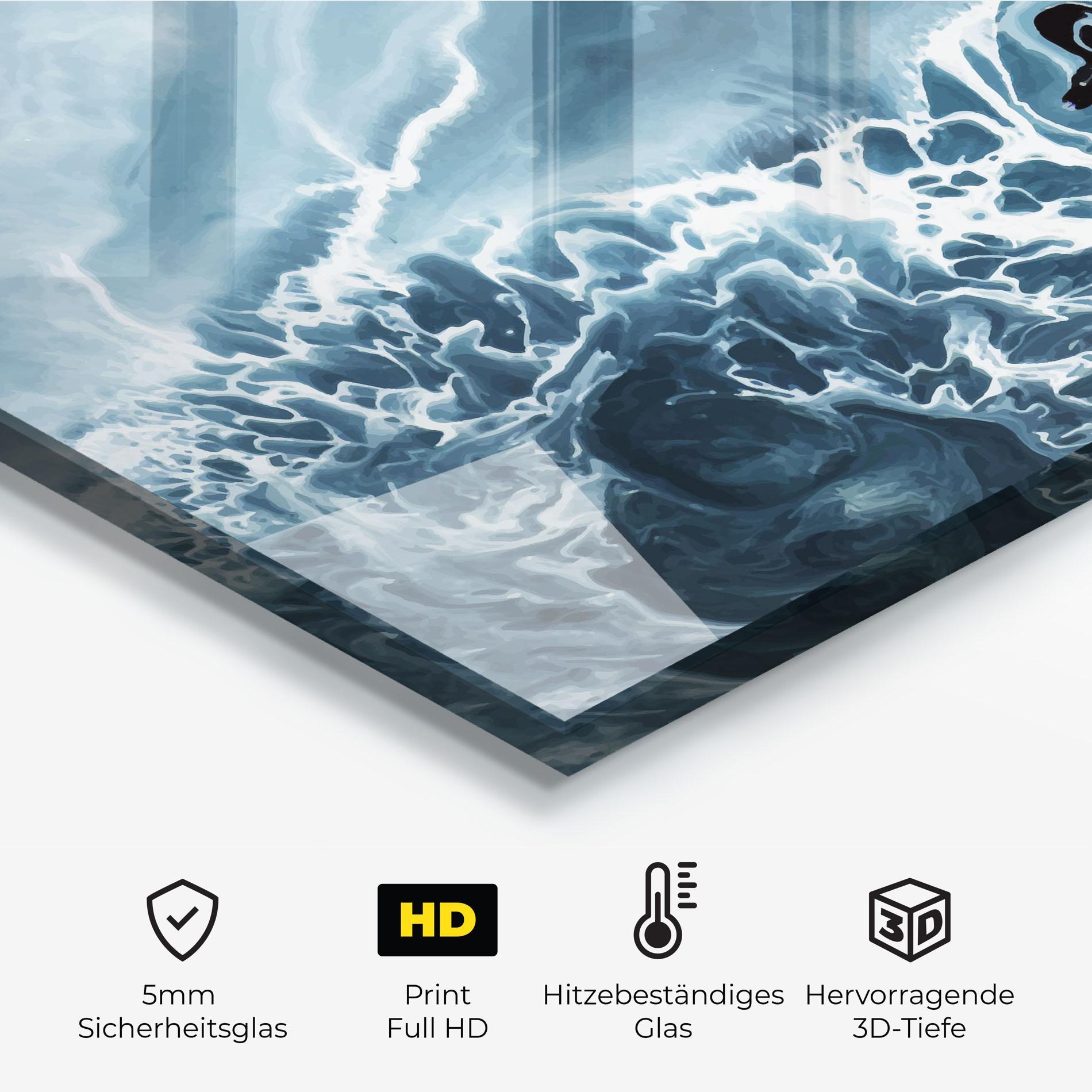 Küchenrückwand Glas Light Blue Ocean mockup 2