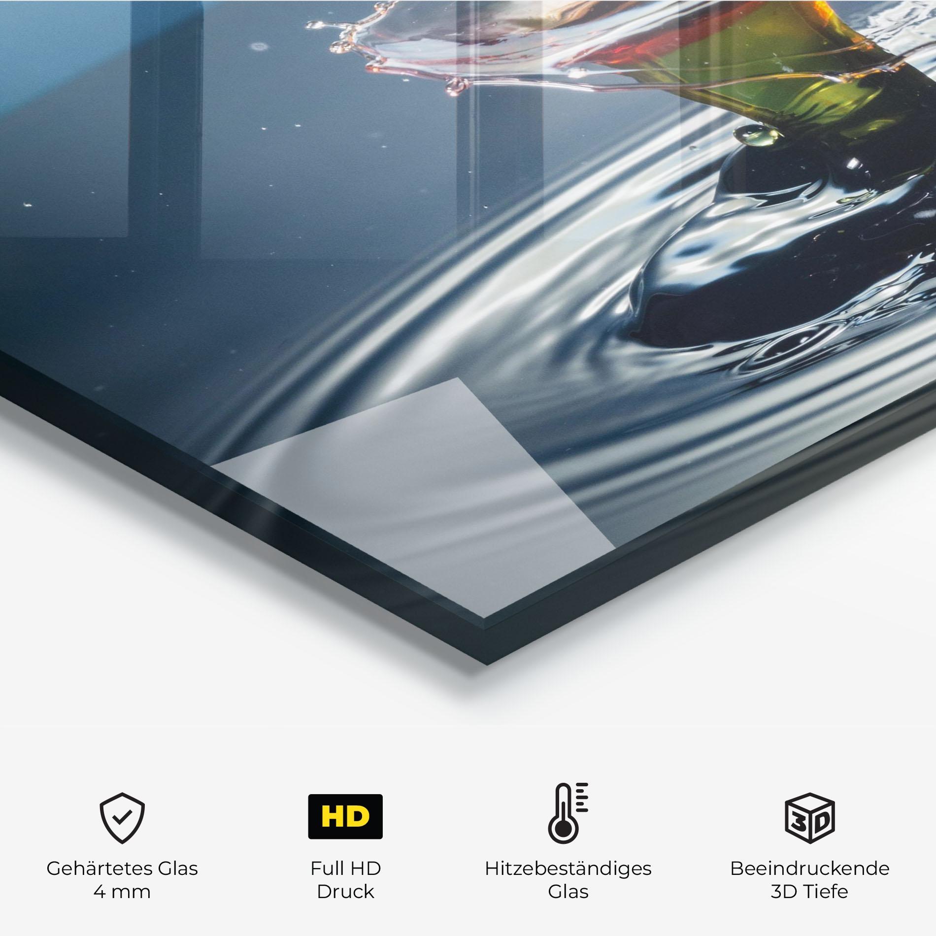 Küchenrückwand Glas Beautiful Water Splash mockup 2