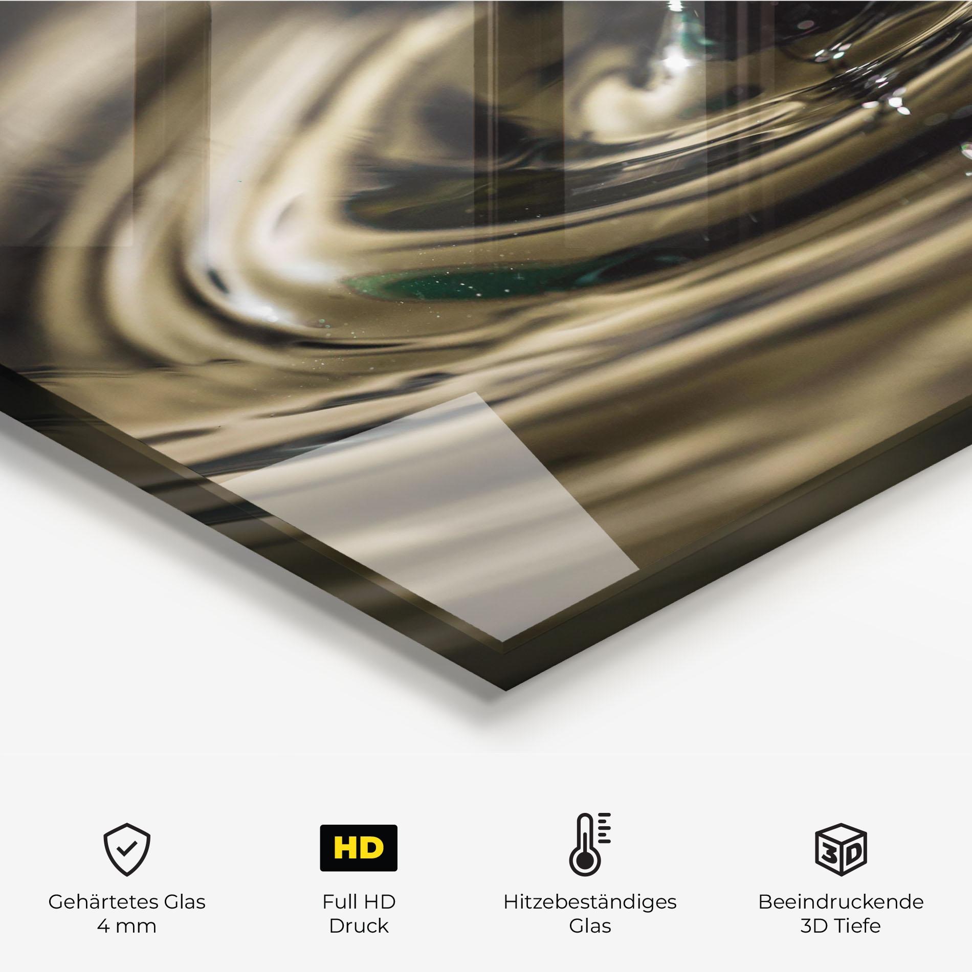 Küchenrückwand Glas Brown Water Drop mockup 2