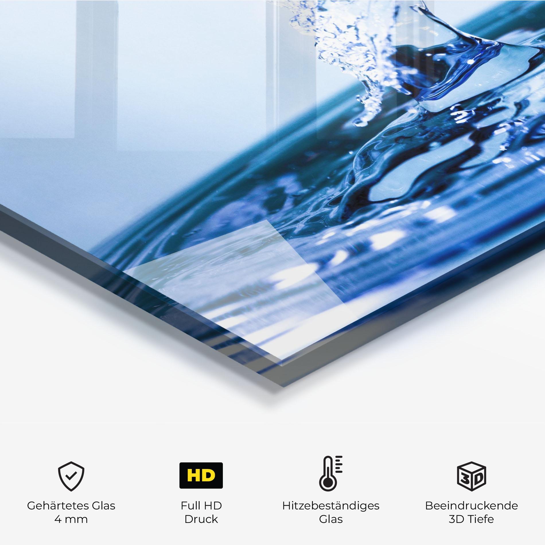 Küchenrückwand Glas Clear Water Splash mockup 2