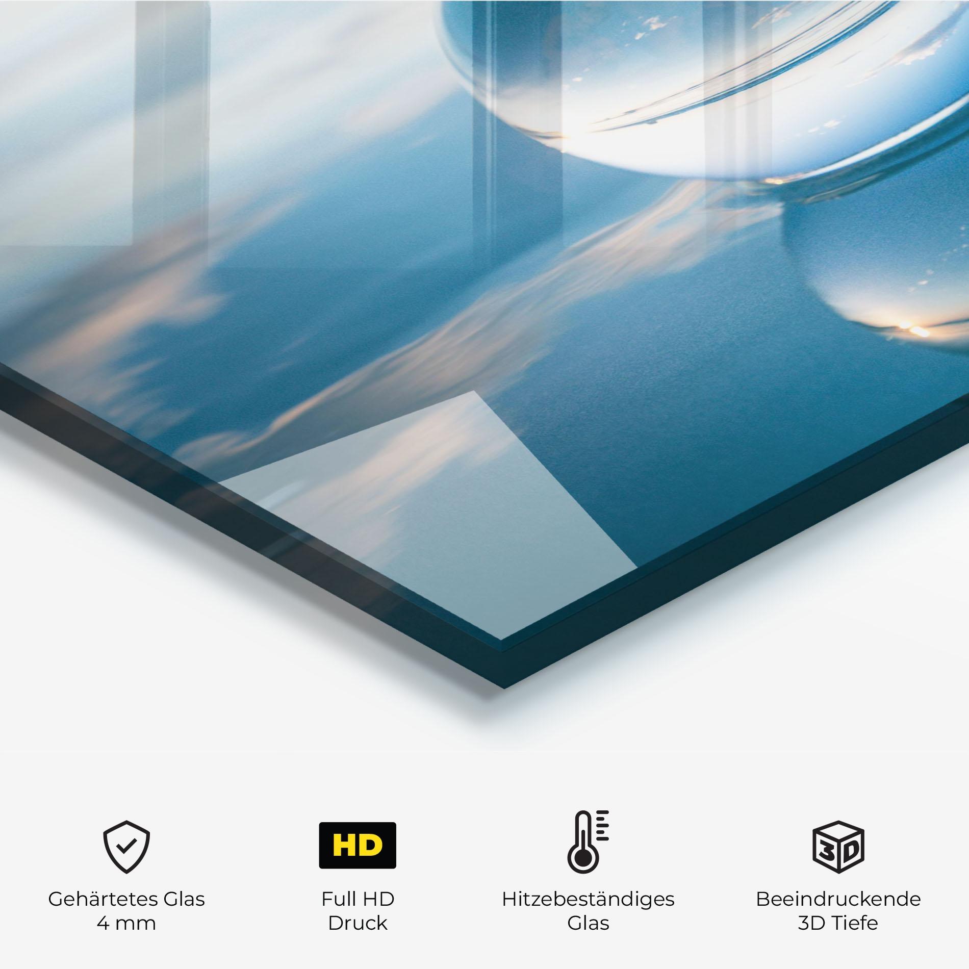 Küchenrückwand Glas Crystal Ball Reflecting mockup 2