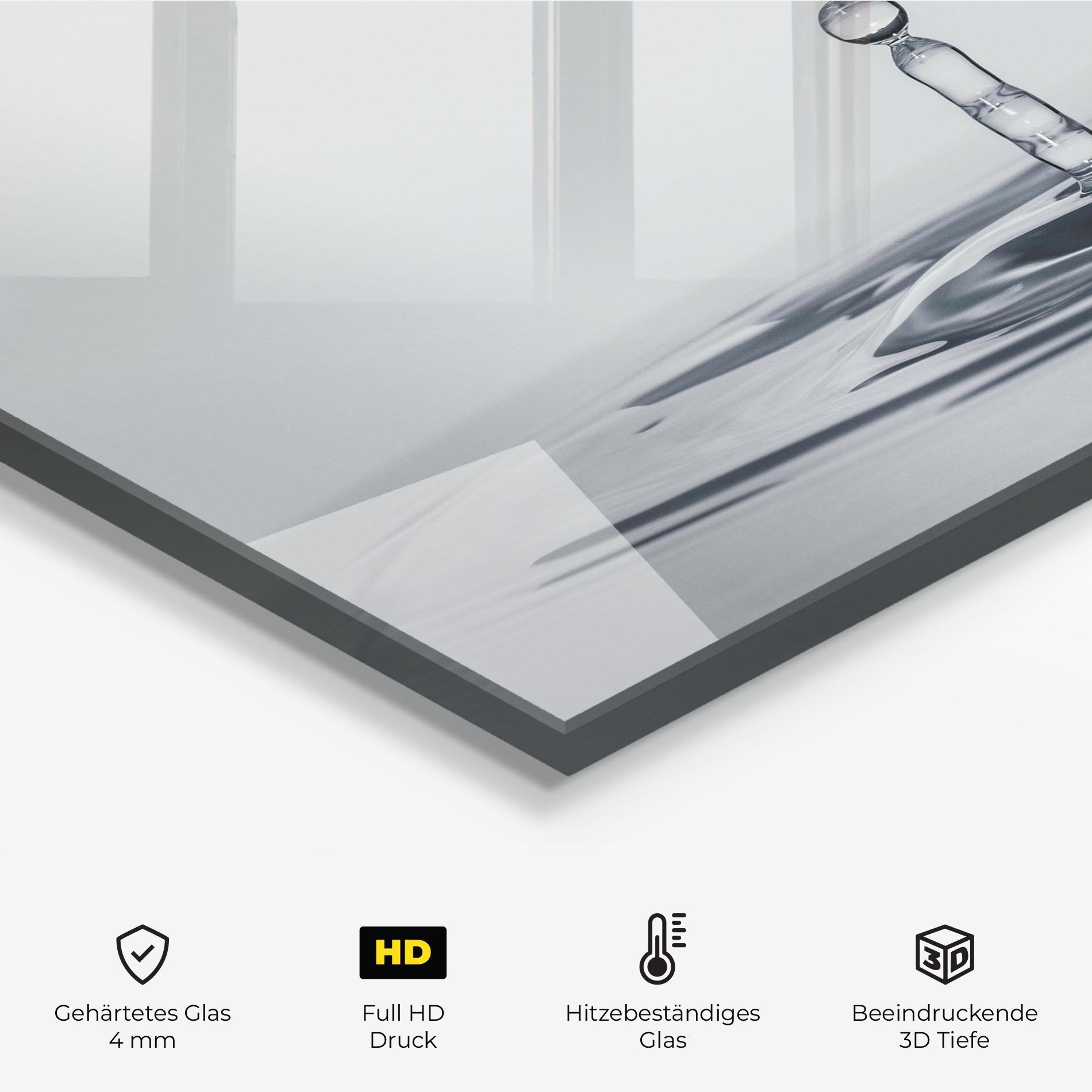 Küchenrückwand Glas Grey Water Drop mockup 2