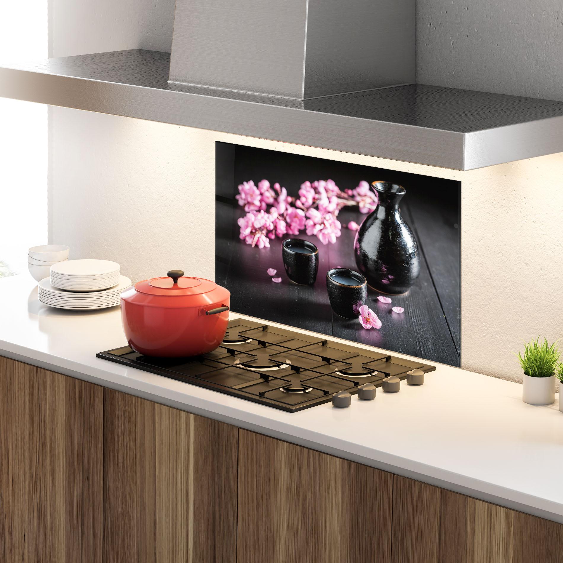 Küchenrückwand Glas Pink Drink Cup mockup 4