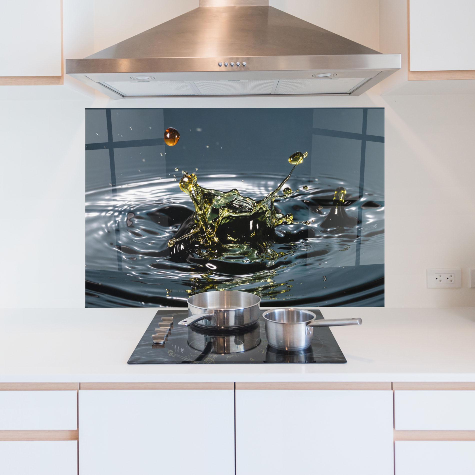 Küchenrückwand Glas Beautiful Life Water mockup 5