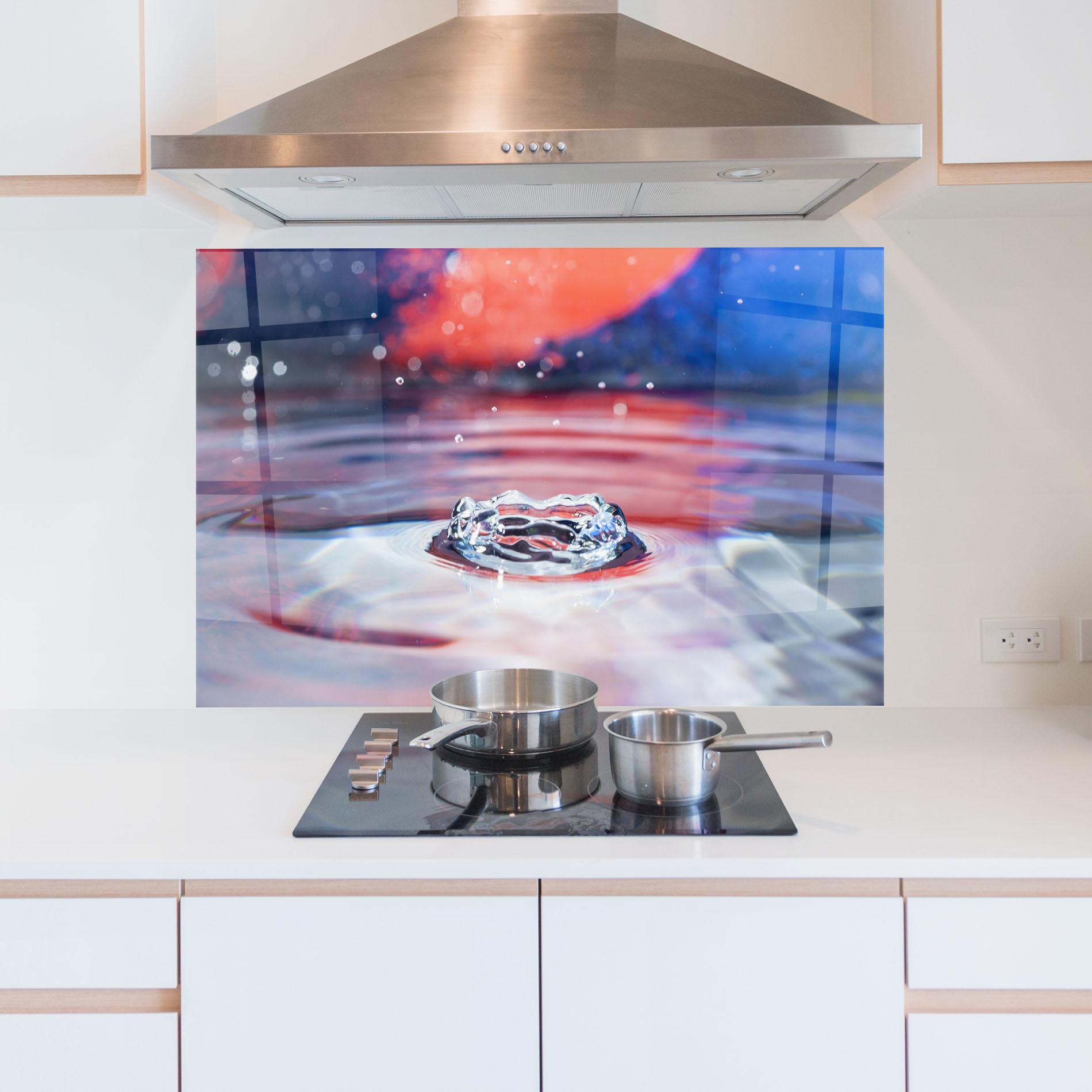 Küchenrückwand Glas Colorful Water Surface mockup 5