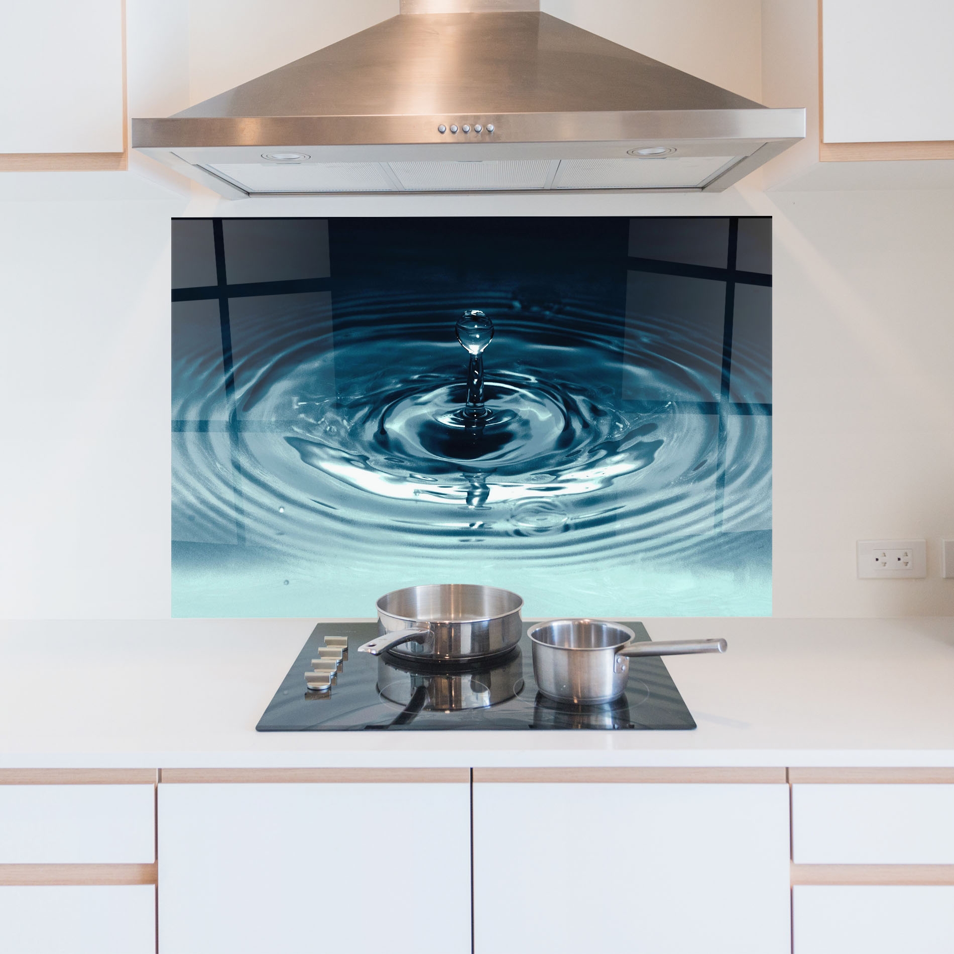 Glas-Küchenrückwand Dark Blue Drop