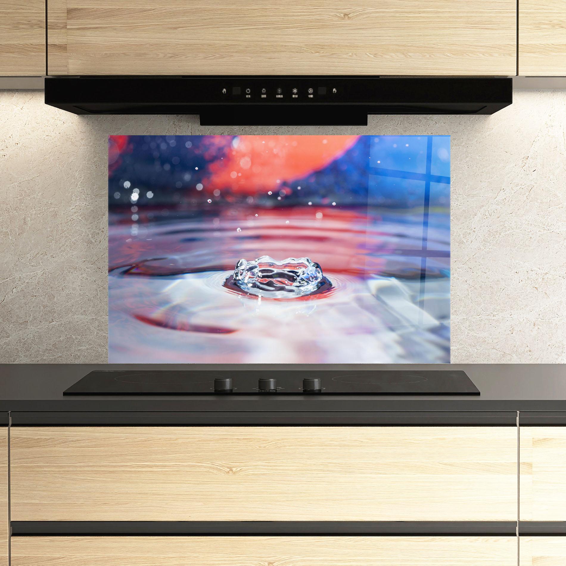 Küchenrückwand Glas Colorful Water Surface mockup 3