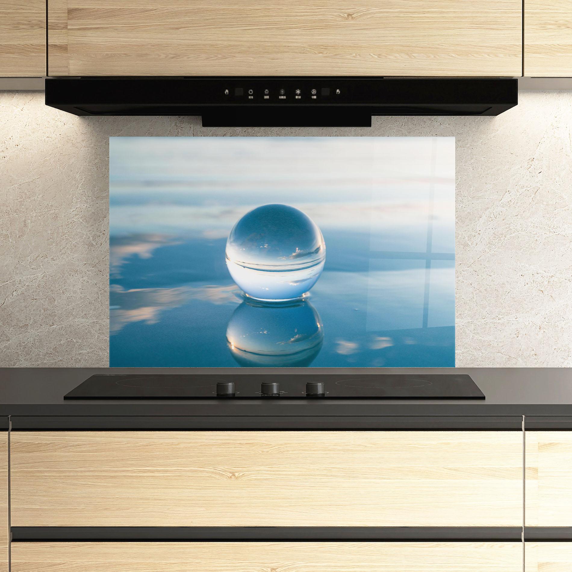 Küchenrückwand Glas Crystal Ball Reflecting mockup 3