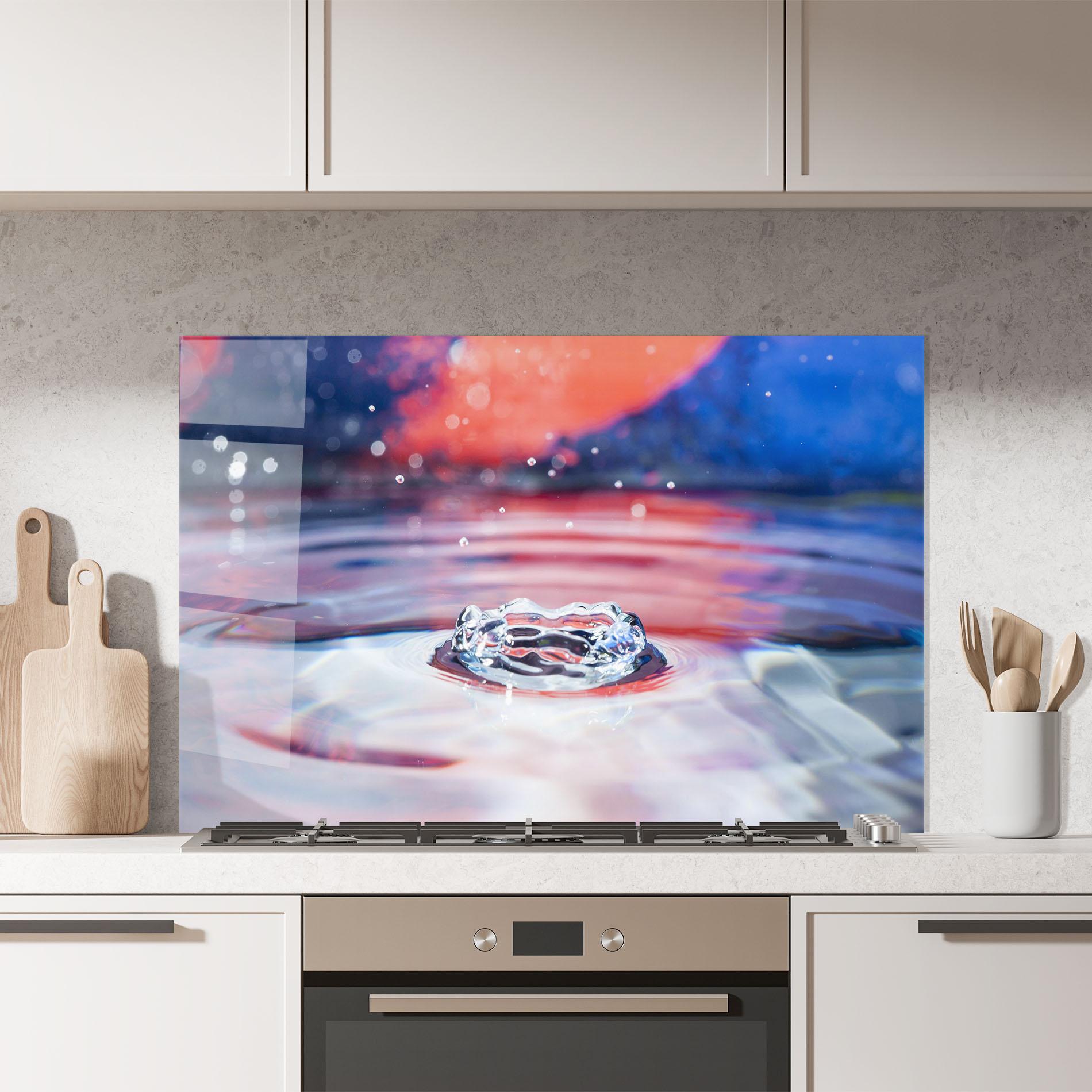 Küchenrückwand Glas Colorful Water Surface mockup 7