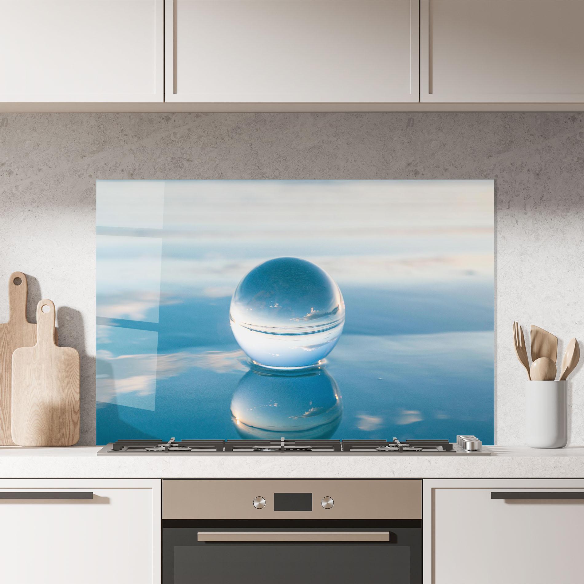 Küchenrückwand Glas Crystal Ball Reflecting mockup 7