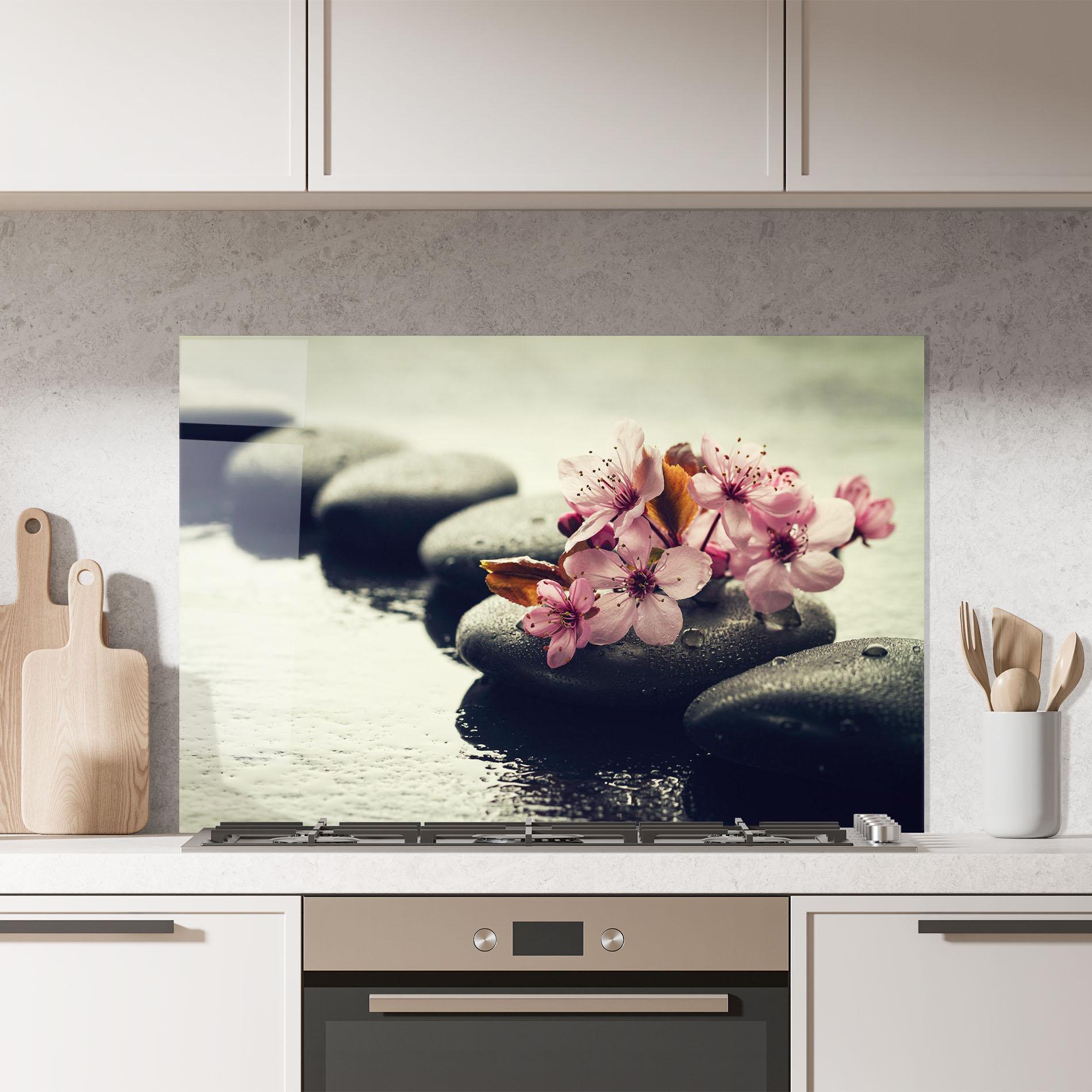 Küchenrückwand Glas Hot Spa Flowers mockup 7