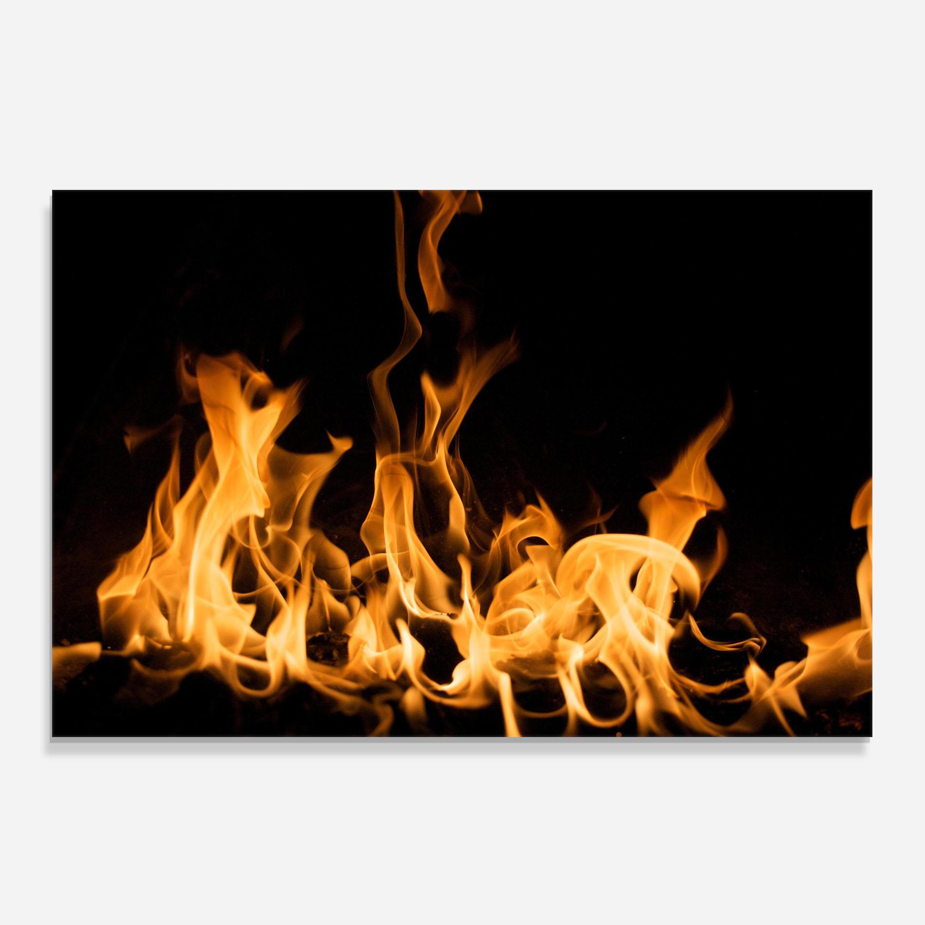 Küchenrückwand Glas Bright Flame mockup 0