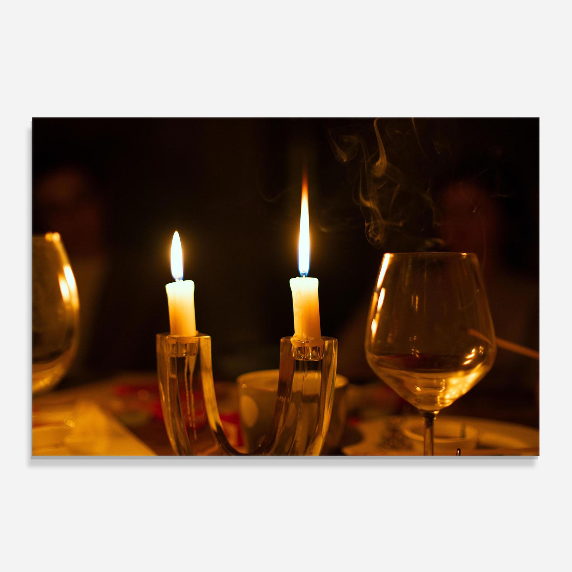 Küchenrückwand Glas Candle Light mockup 0