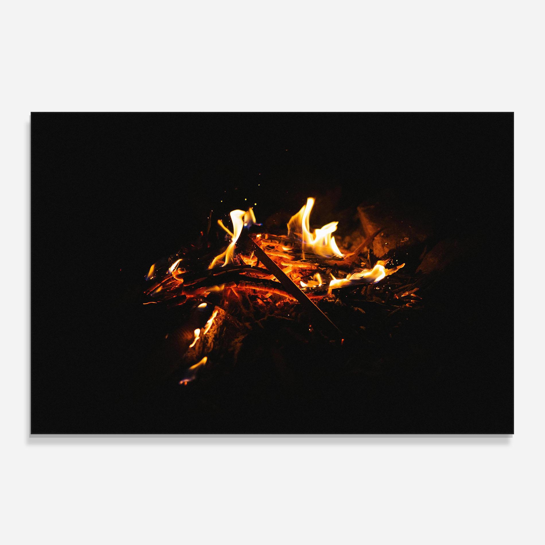 Küchenrückwand Glas Fiery Blaze mockup 0