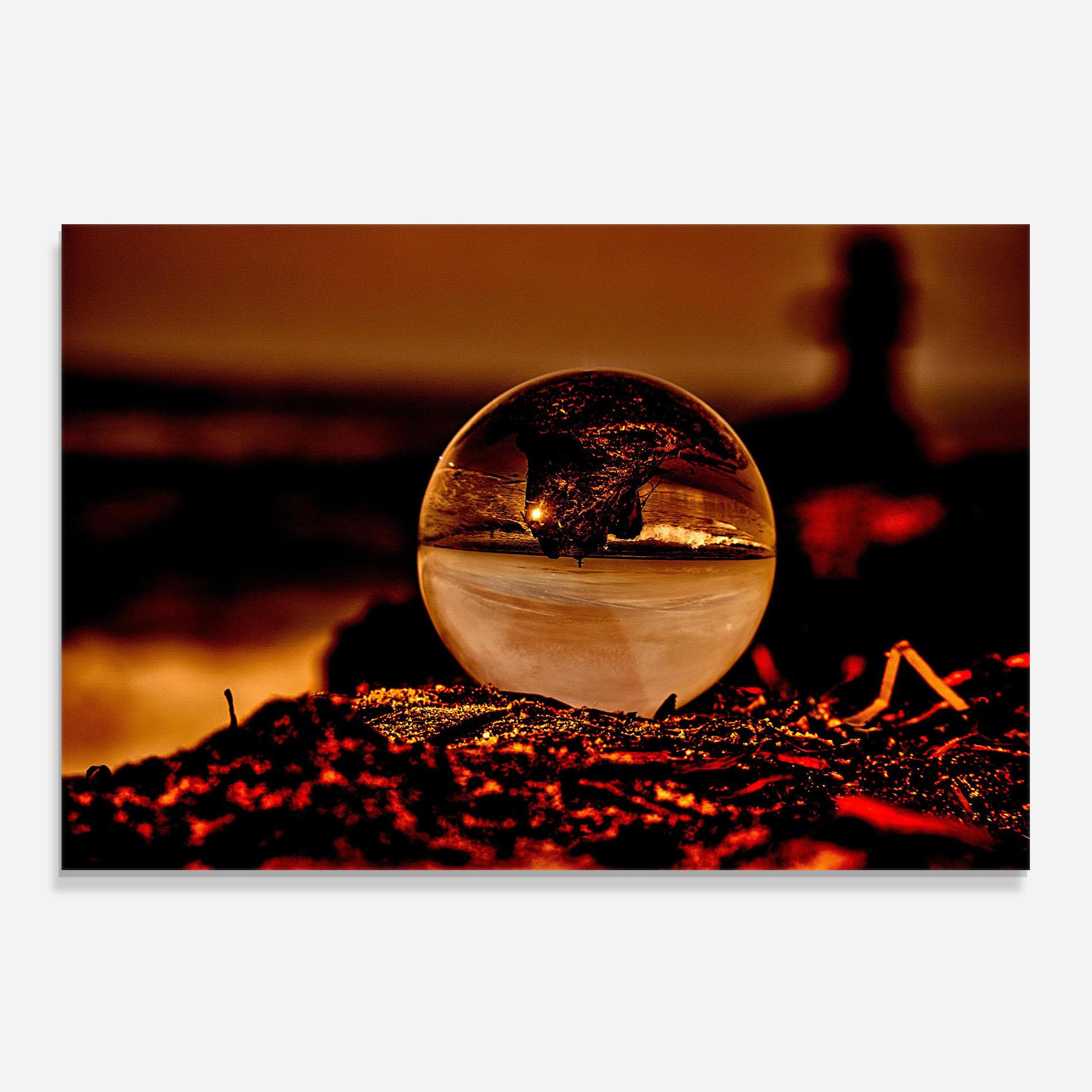 Küchenrückwand Glas Fire Glass Ball mockup 0