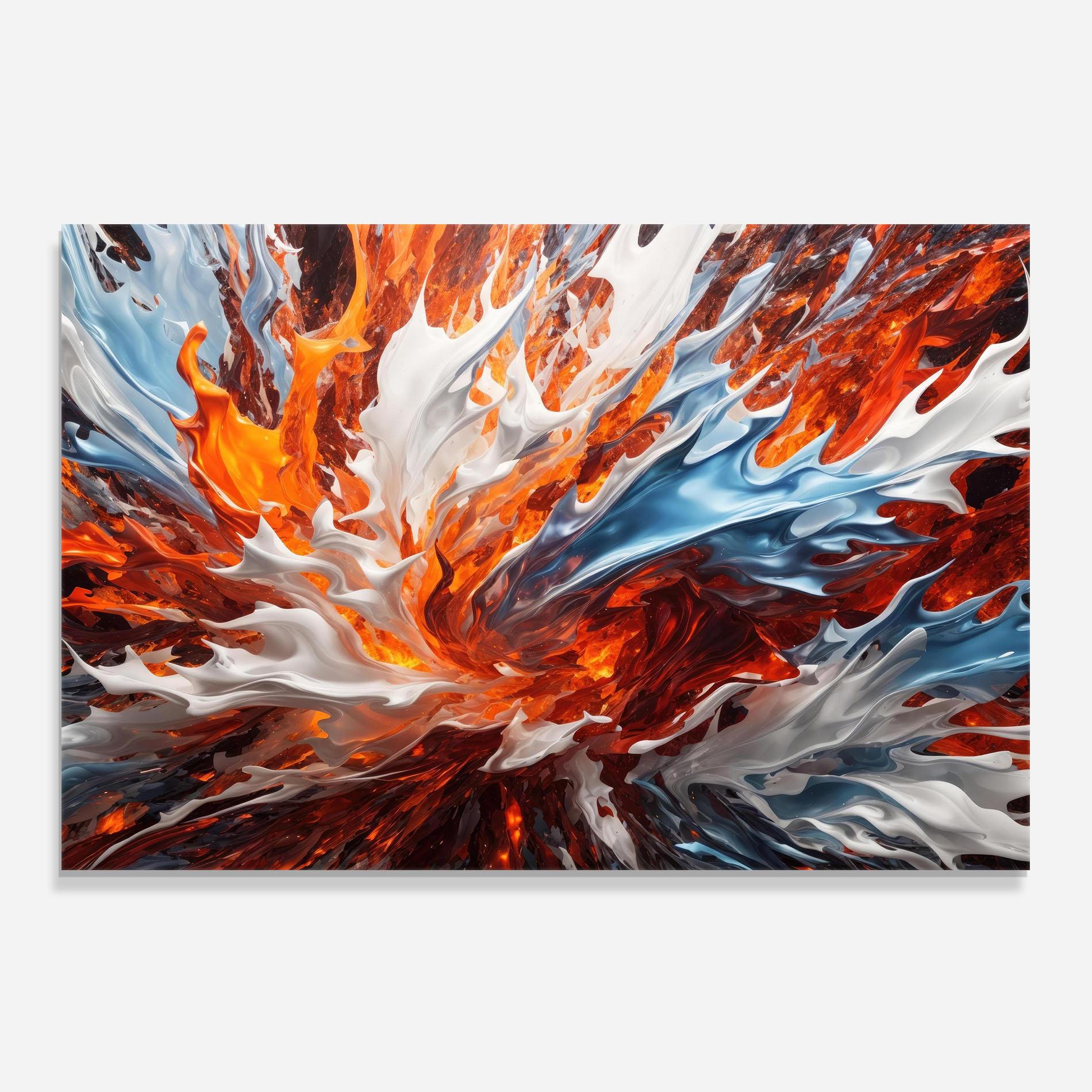 Küchenrückwand Glas Flame Rase mockup 0