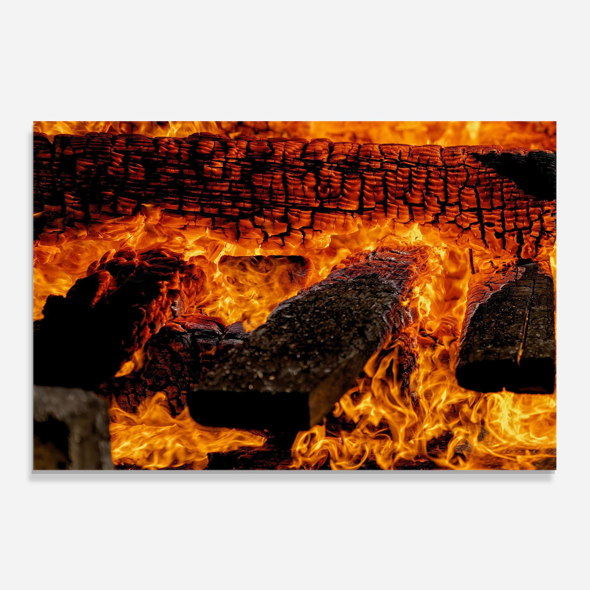 Küchenrückwand Glas Inferno Heat mockup 0