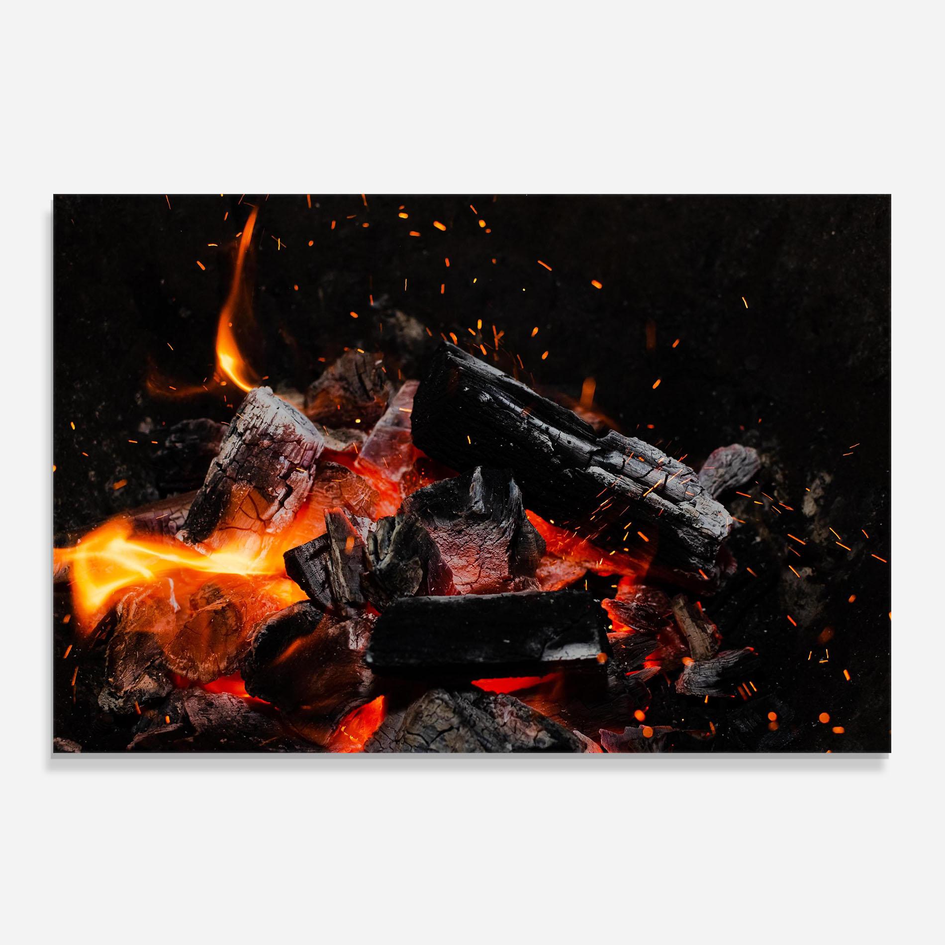 Küchenrückwand Glas Inferno Scorch mockup 0