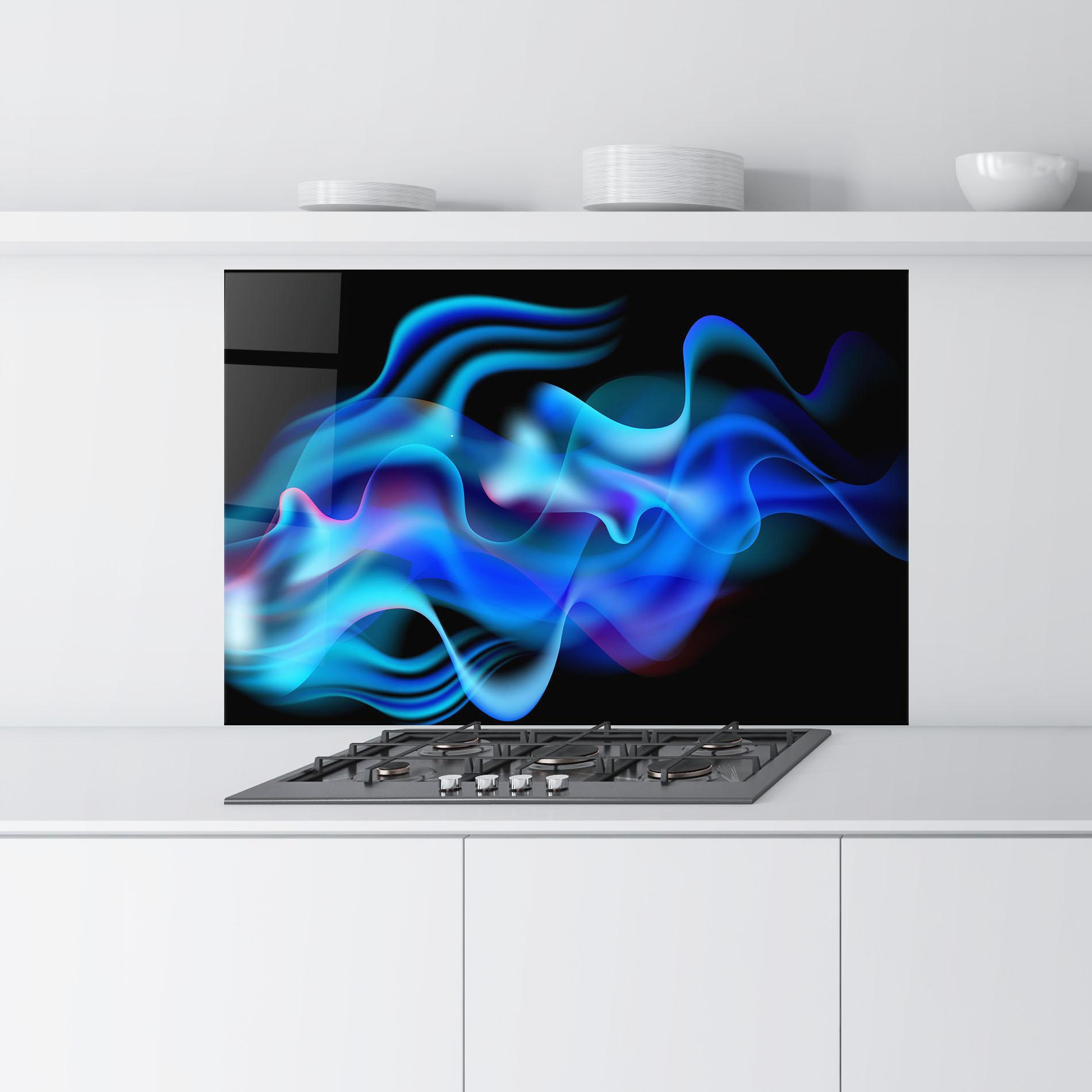 Küchenrückwand Glas Blue Fire mockup 9
