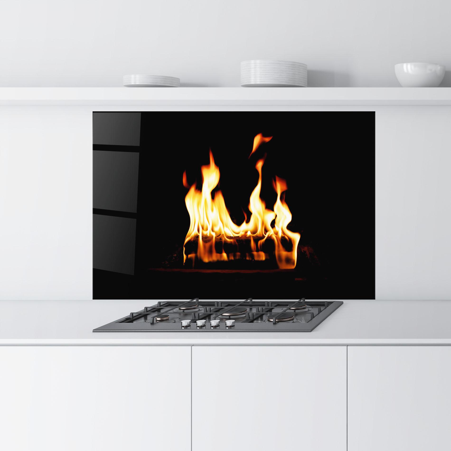 Küchenrückwand Glas Calm Fire mockup 9