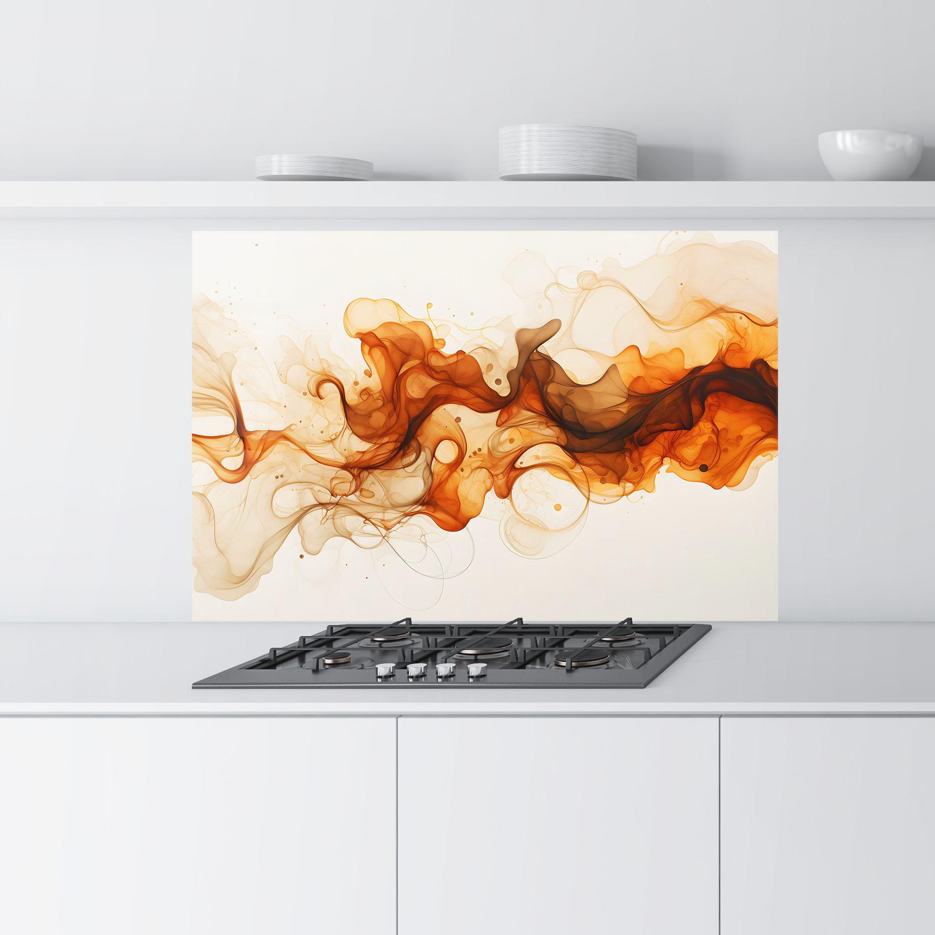 Küchenrückwand Glas Fire Aroma mockup 9