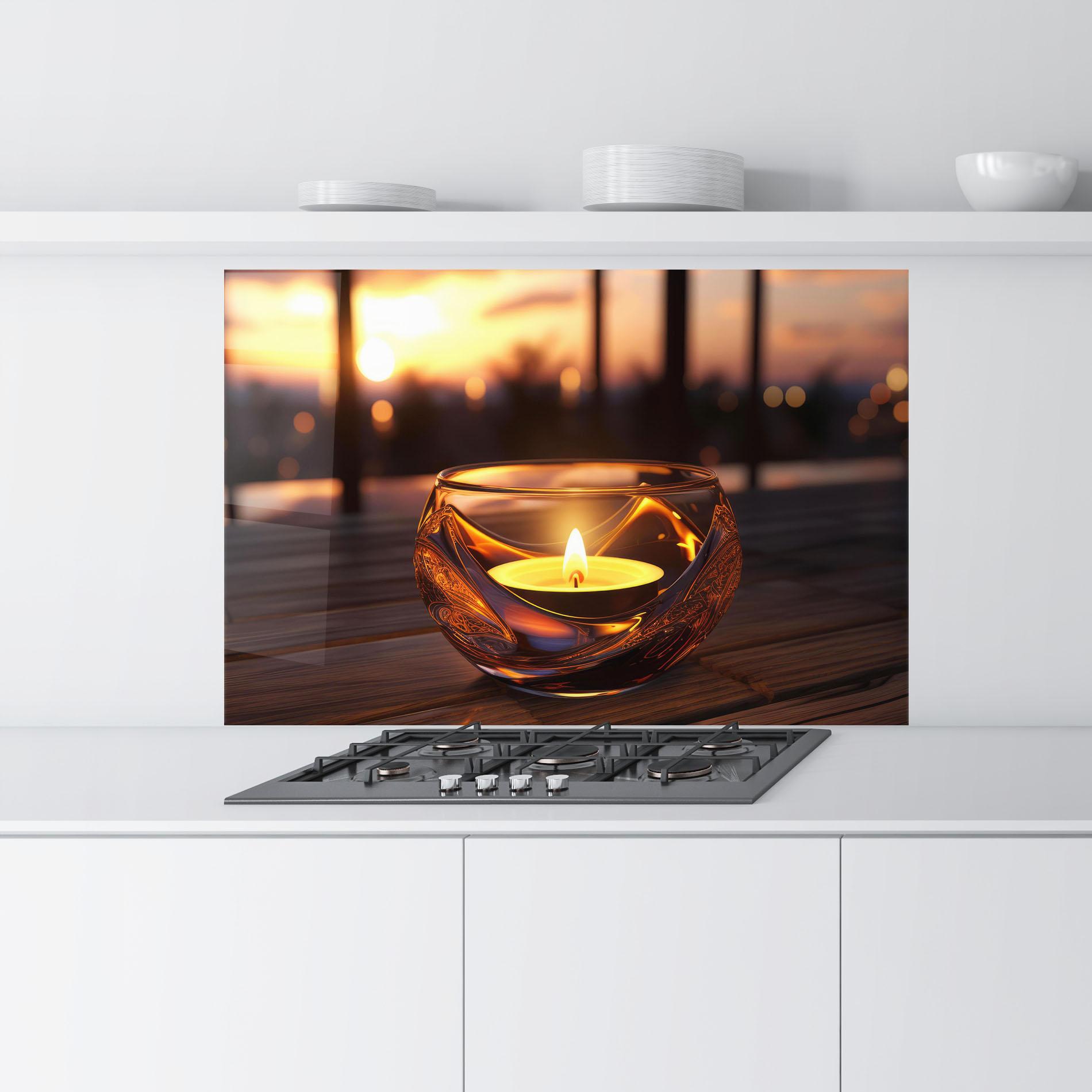 Küchenrückwand Glas Fire Bowl mockup 9