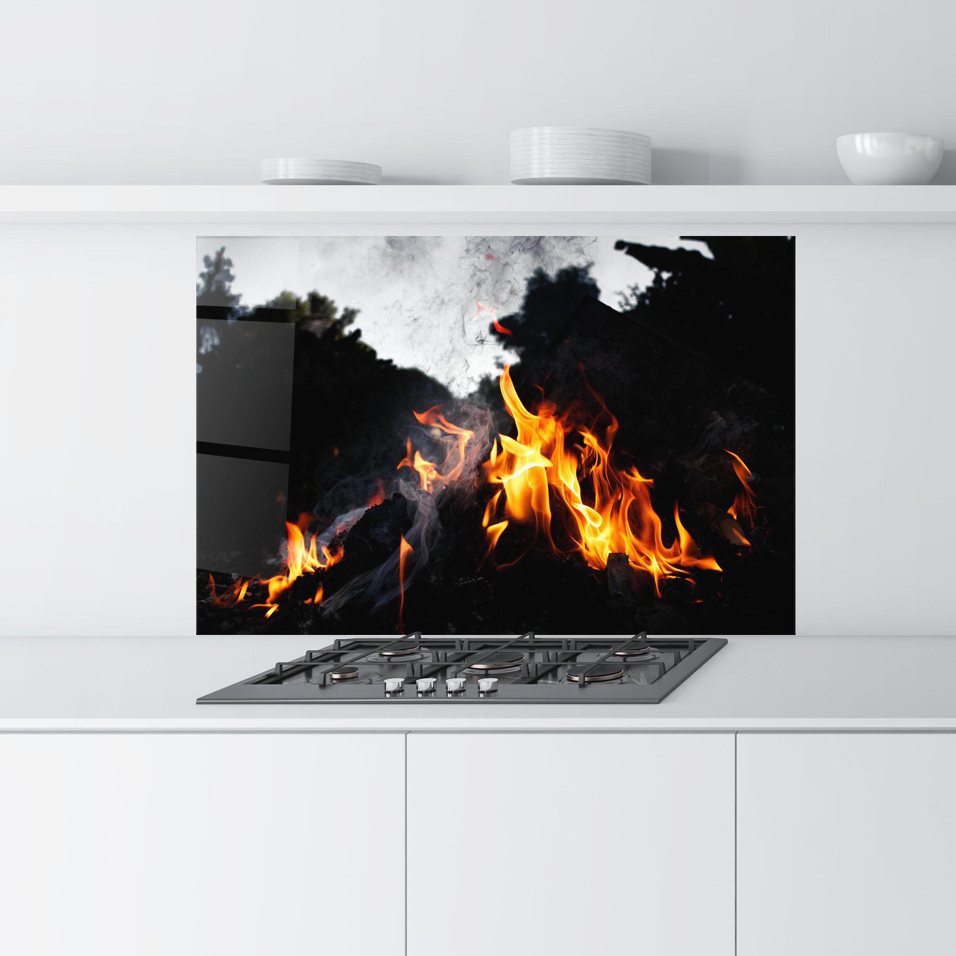 Küchenrückwand Glas Incendiary Light mockup 9