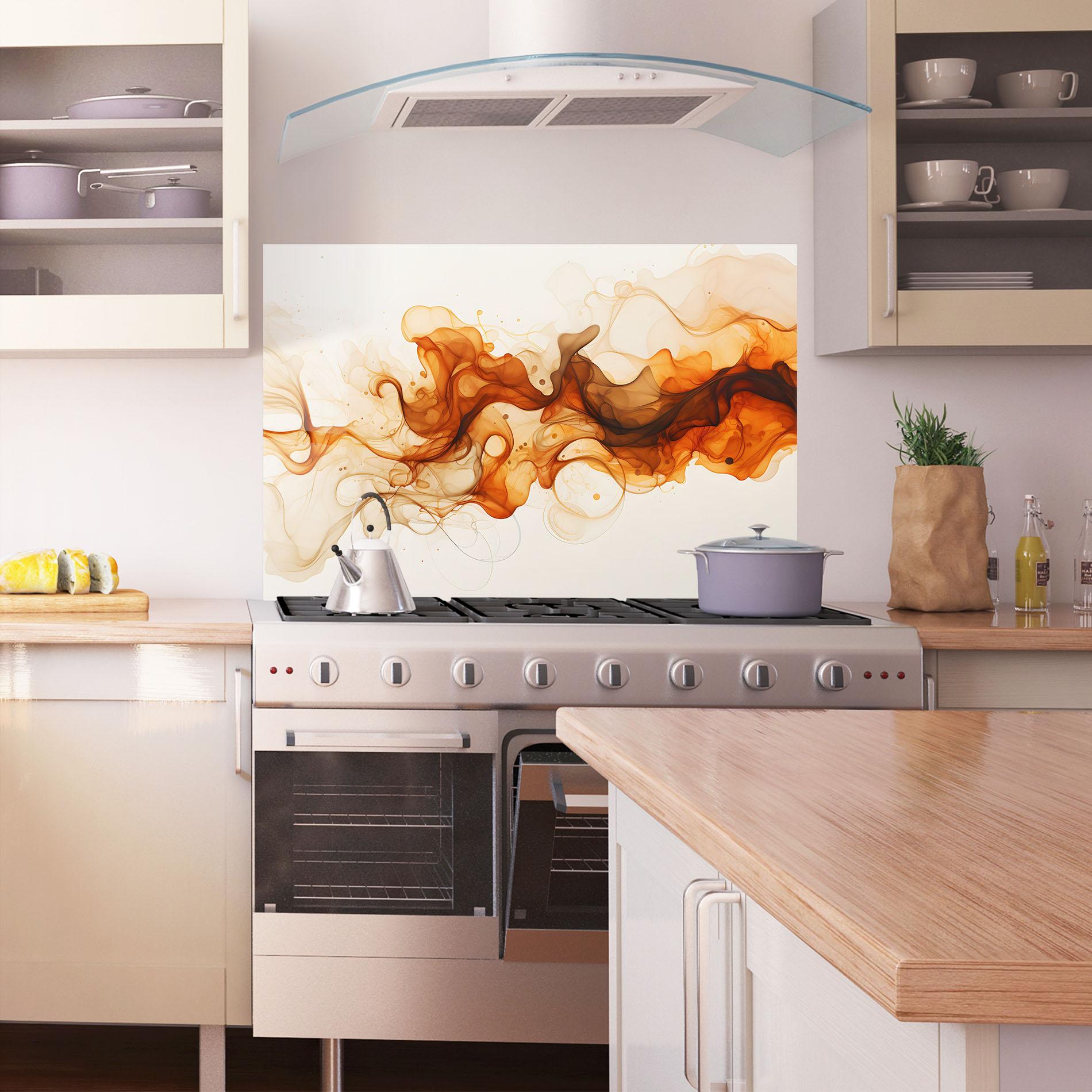 Küchenrückwand Glas Fire Aroma mockup 1
