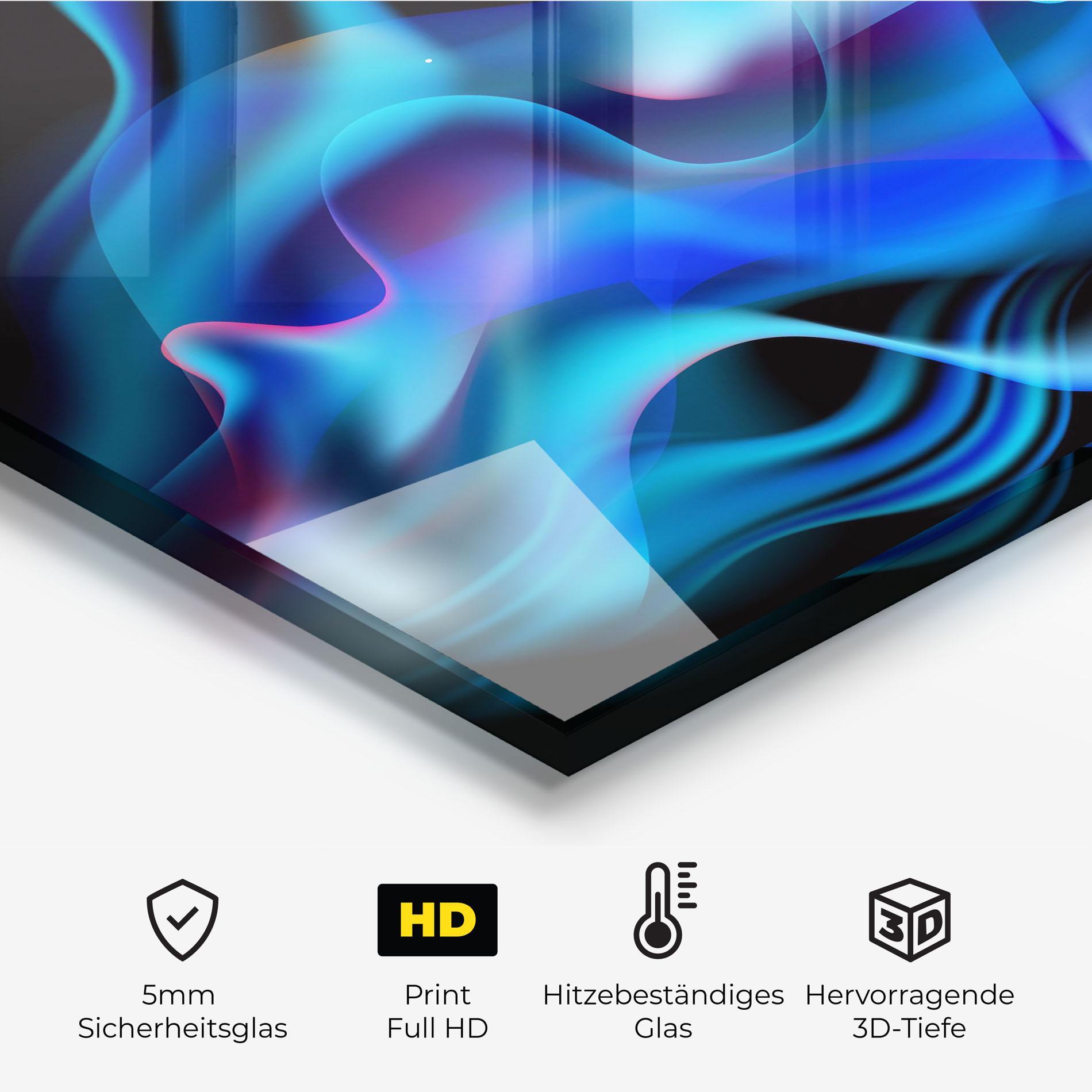 Küchenrückwand Glas Blue Fire mockup 2