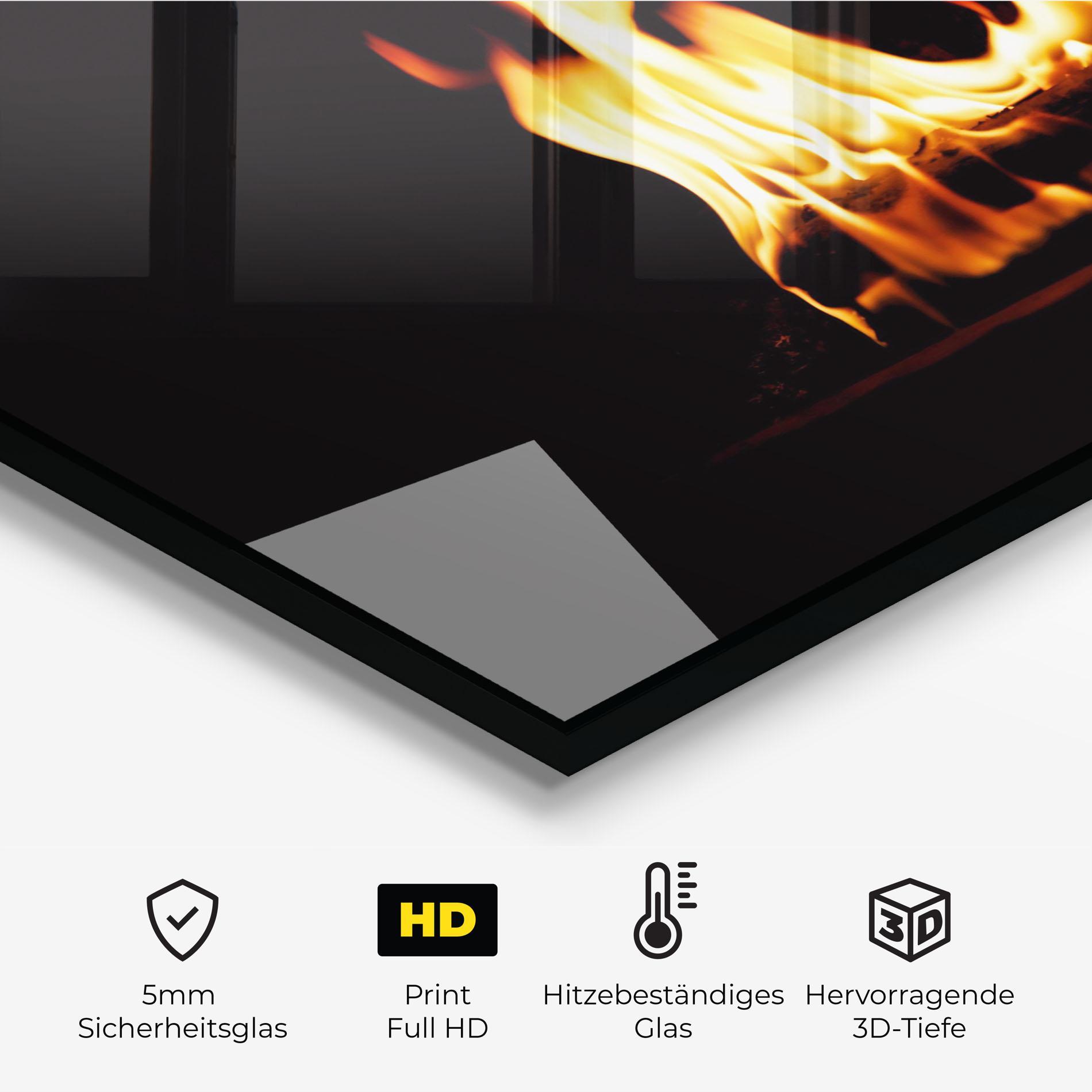 Küchenrückwand Glas Calm Fire mockup 2