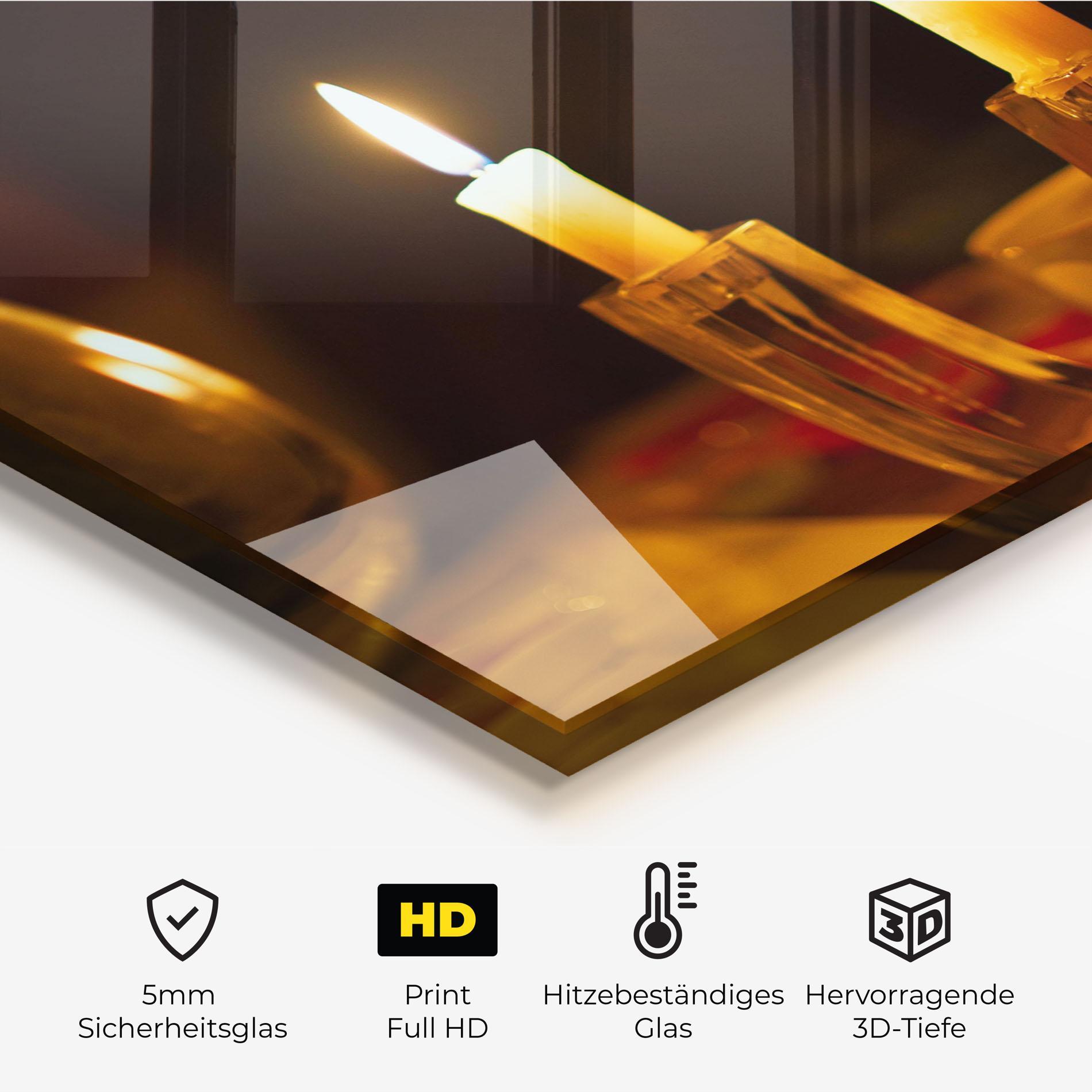 Küchenrückwand Glas Candle Light mockup 2