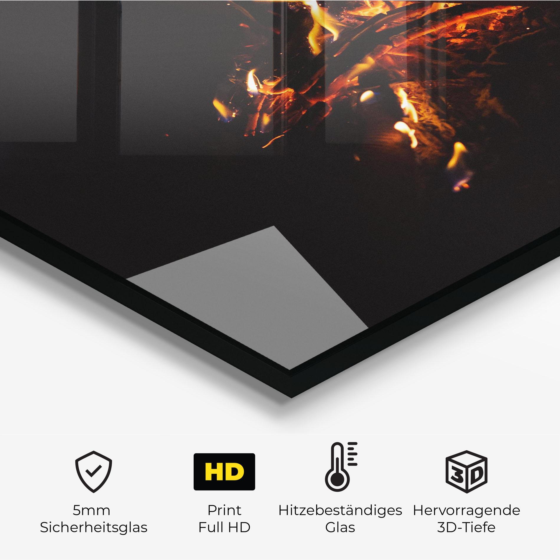 Küchenrückwand Glas Fiery Blaze mockup 2