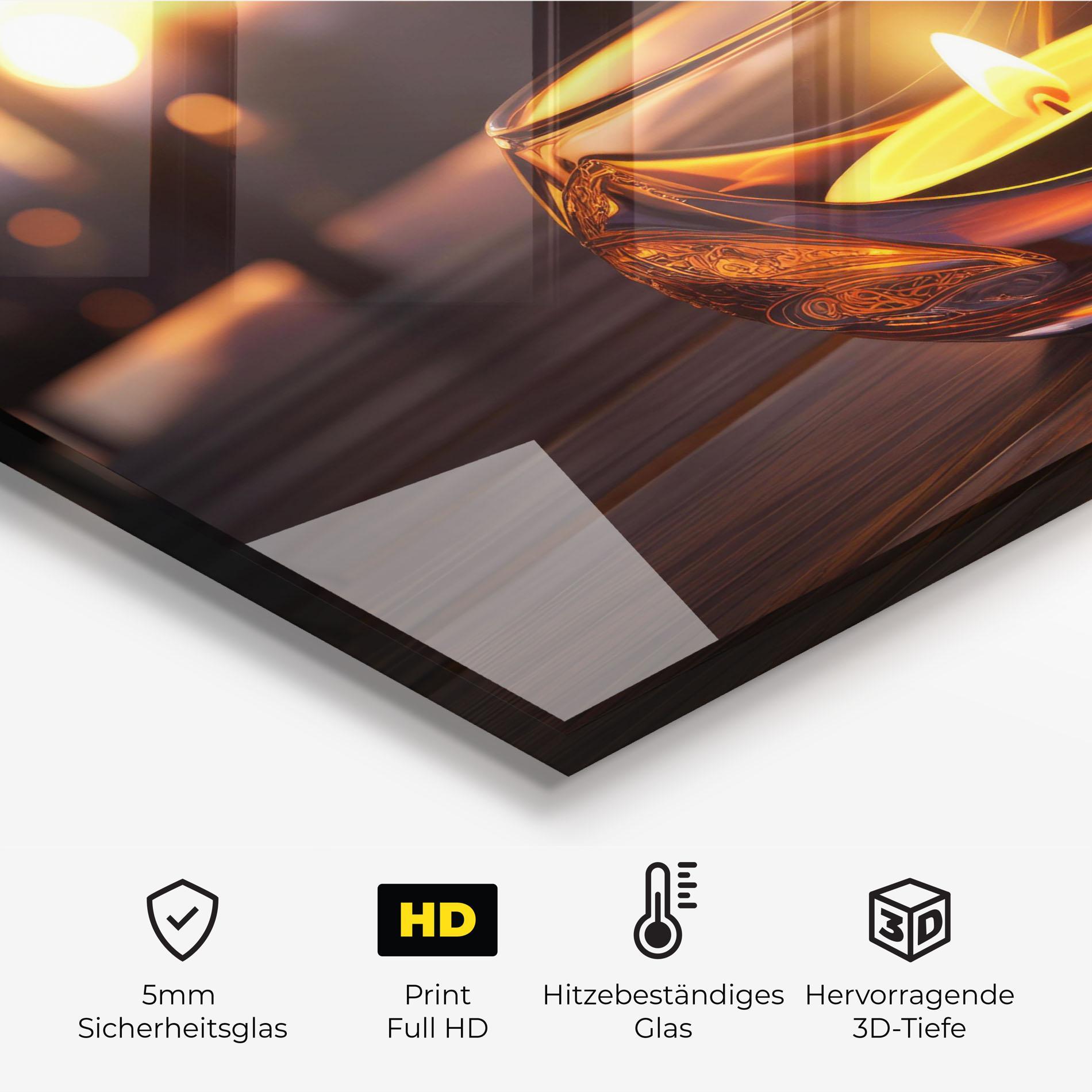 Küchenrückwand Glas Fire Bowl mockup 2