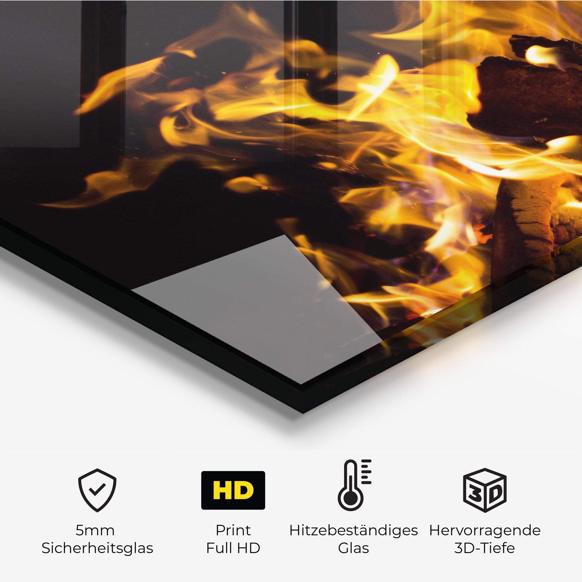 Küchenrückwand Glas Fire Dance mockup 2