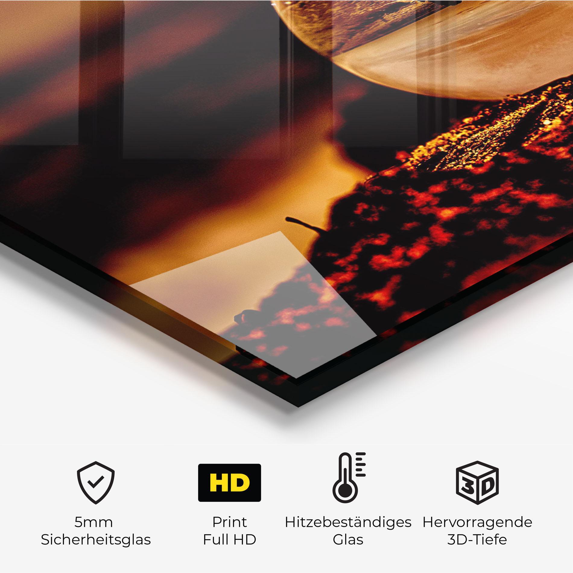 Küchenrückwand Glas Fire Glass Ball mockup 2