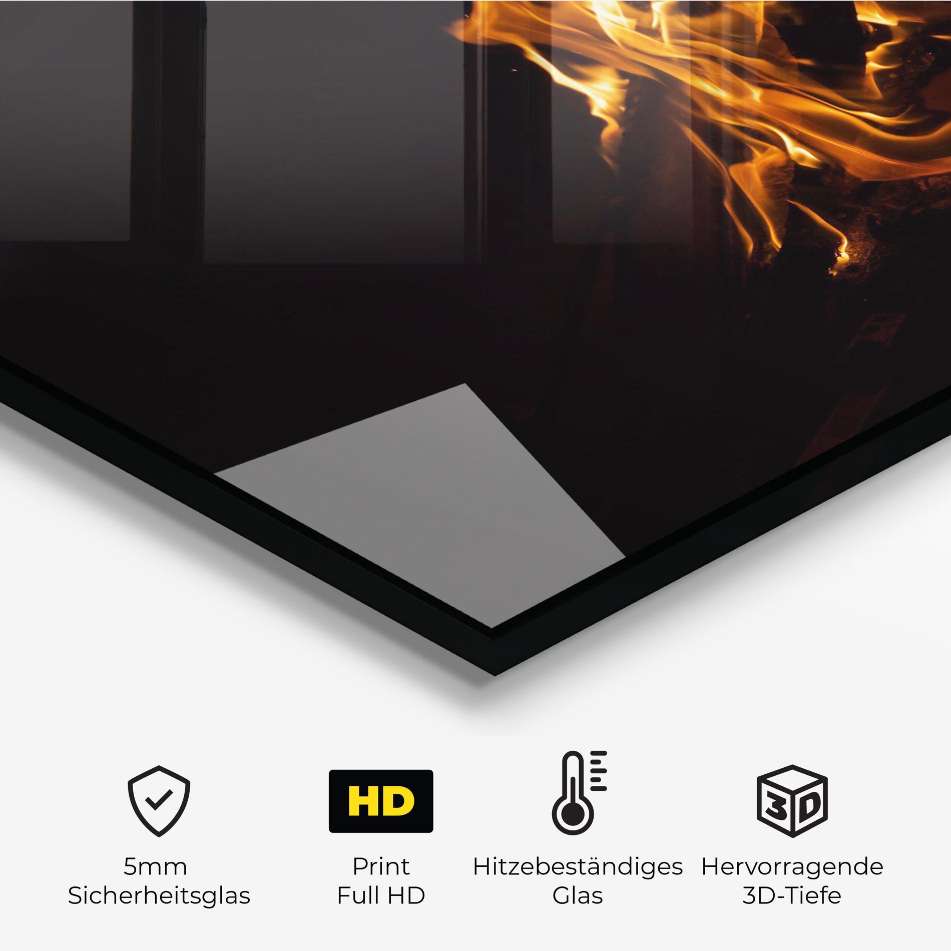Küchenrückwand Glas Fire View mockup 2