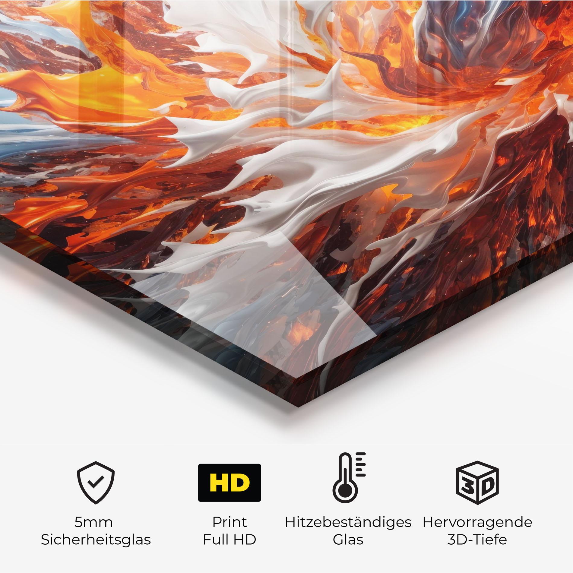 Küchenrückwand Glas Flame Rase mockup 2