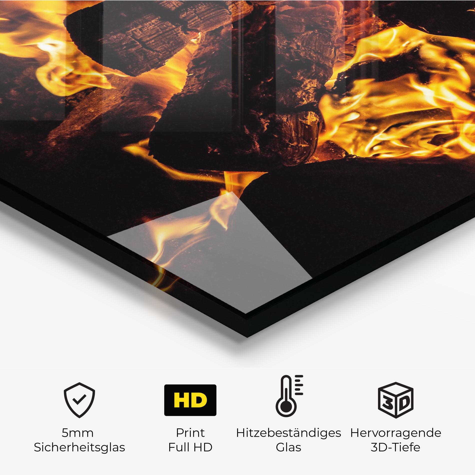 Küchenrückwand Glas Incandescent Heat mockup 2