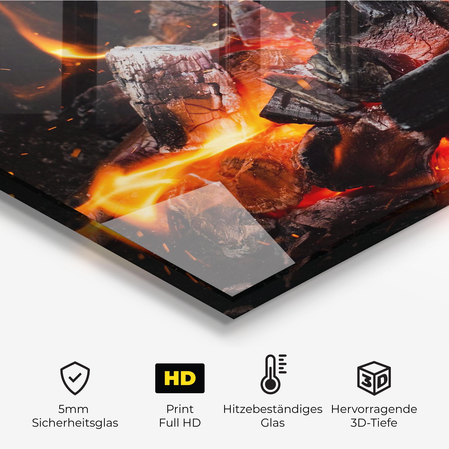 Küchenrückwand Glas Inferno Scorch mockup 2