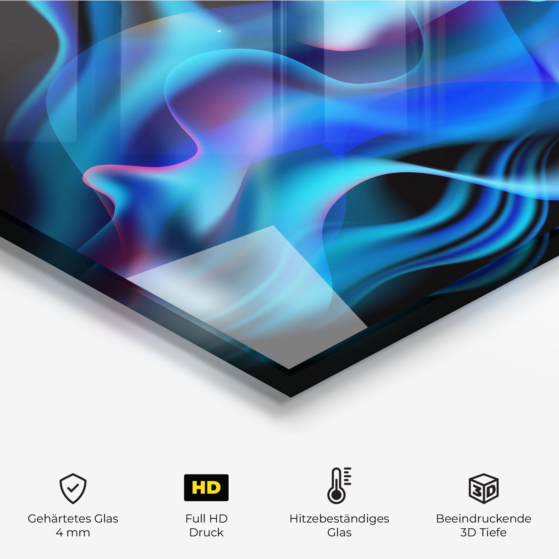 Küchenrückwand Glas Blue Fire mockup 2