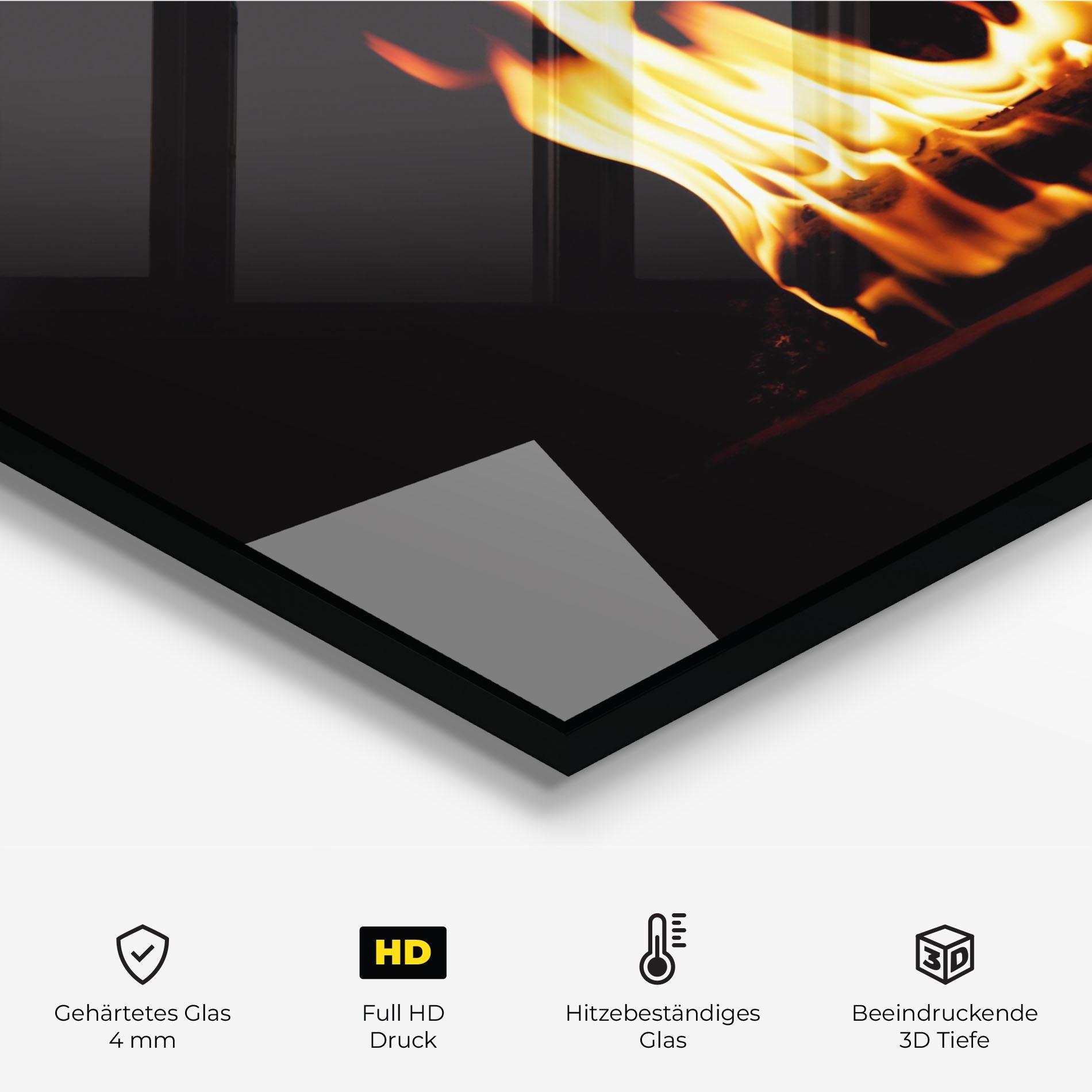 Küchenrückwand Glas Calm Fire mockup 2