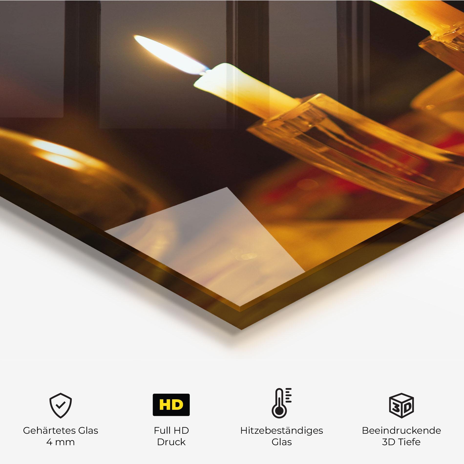 Küchenrückwand Glas Candle Light mockup 2
