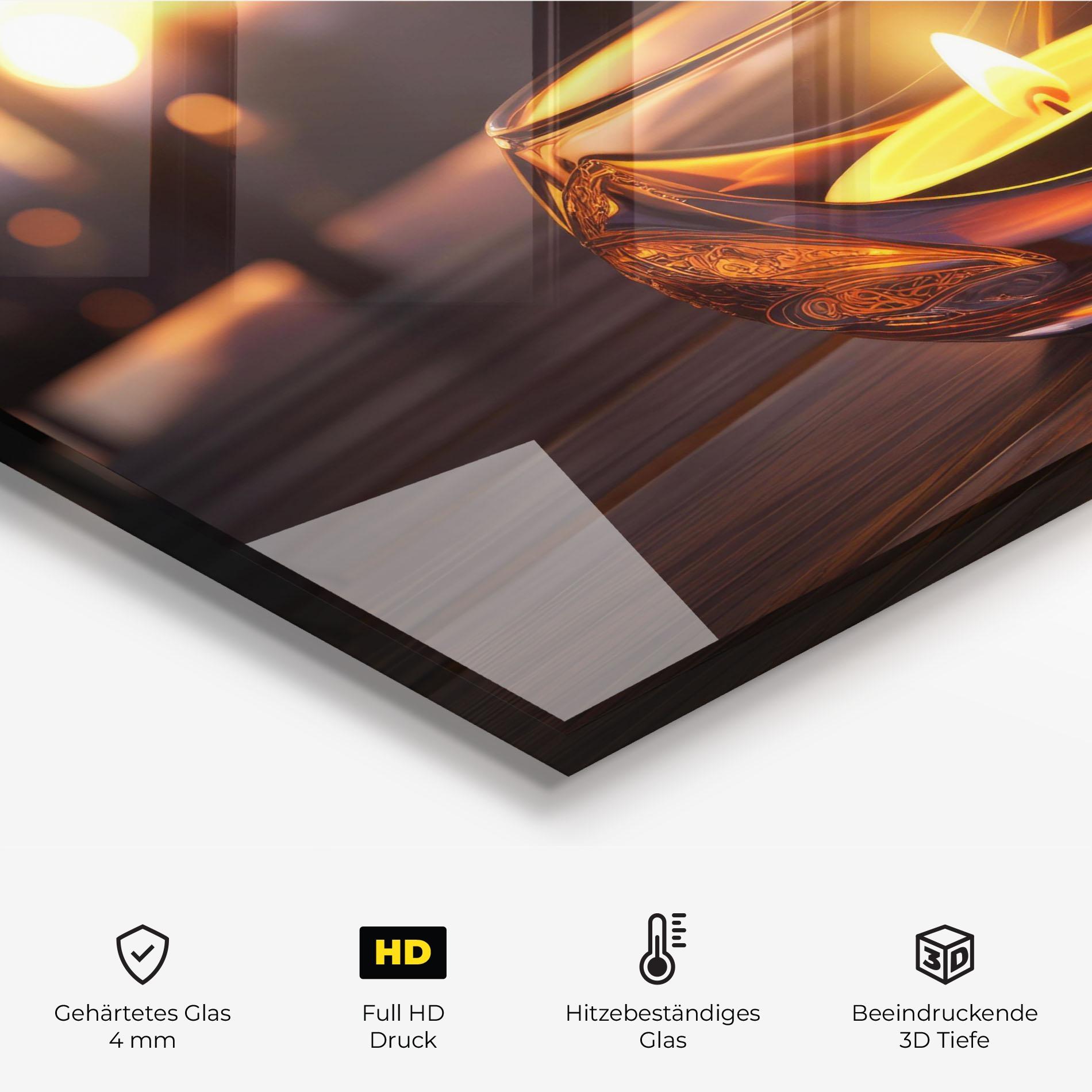 Küchenrückwand Glas Fire Bowl mockup 2